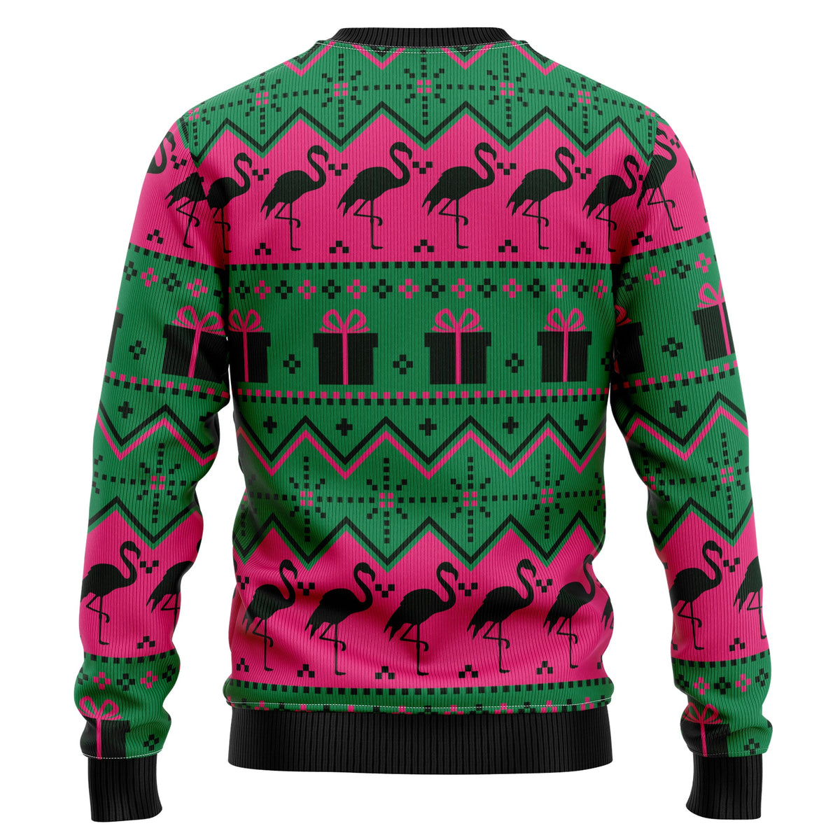 Flamingo Christmas Tree Ugly Christmas Sweater, Funny Tropical Holiday Sweater for Women, Unique Xmas Gift for Flamingo Lovers