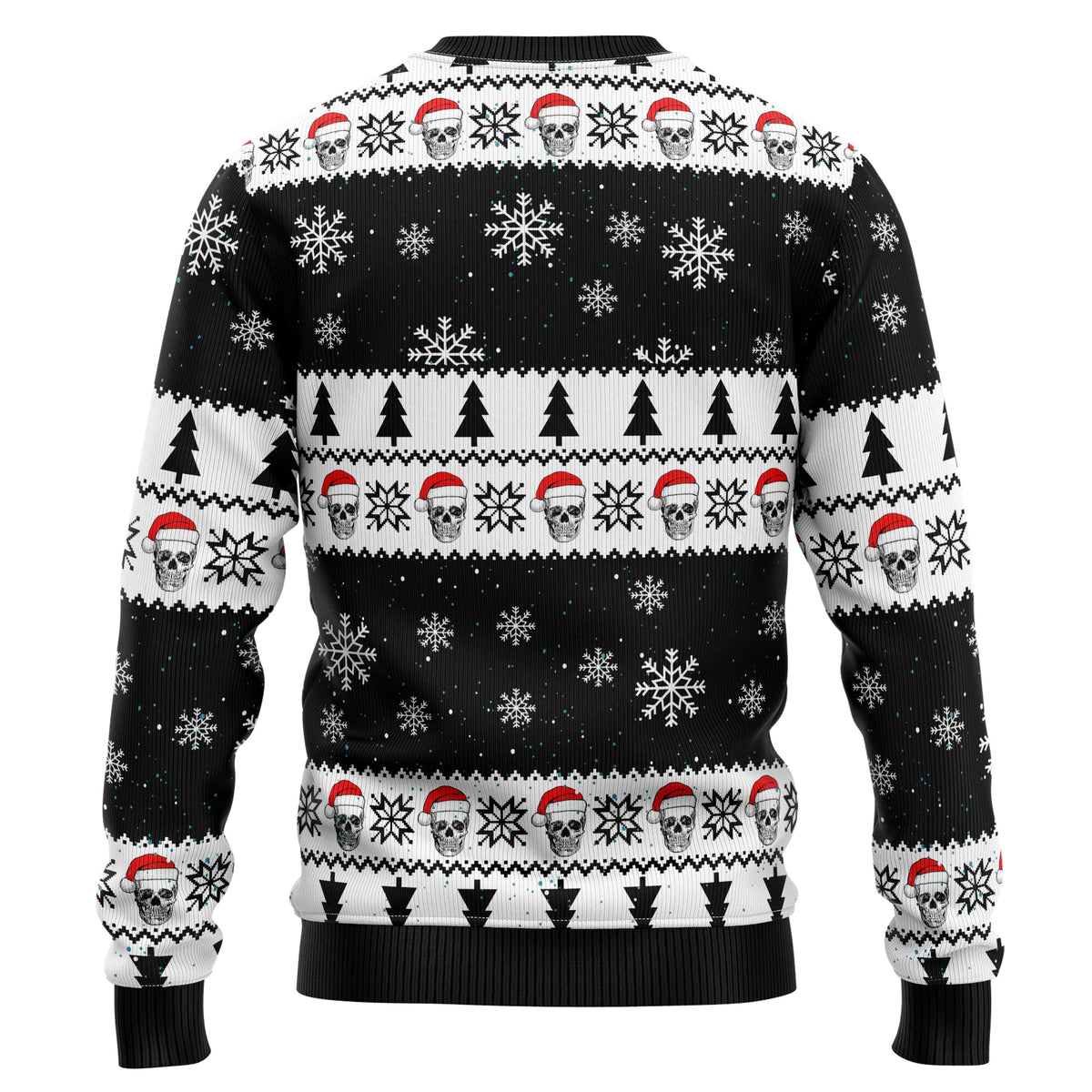 Skull Pine Tree Ugly Christmas Sweater, Gothic Christmas Sweater with Spooky Holiday Design, Funny Gift for Halloween and Xmas Fans
