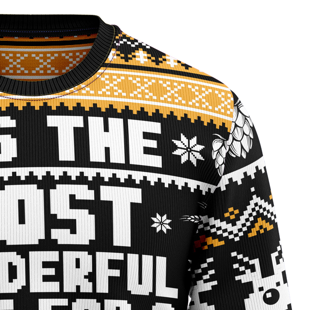 Wonderful Time For A Beer Ugly Christmas Sweater, Funny Beer Christmas Sweater for Men, Holiday Party Gift for Beer Lovers