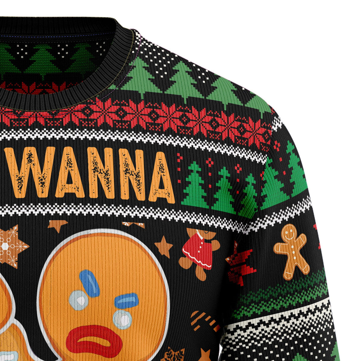 Gingerbread Man Ugly Christmas Sweater, Funny Christmas Cookie Sweater for Adults, Cute Holiday Party Outfit and Xmas Gift