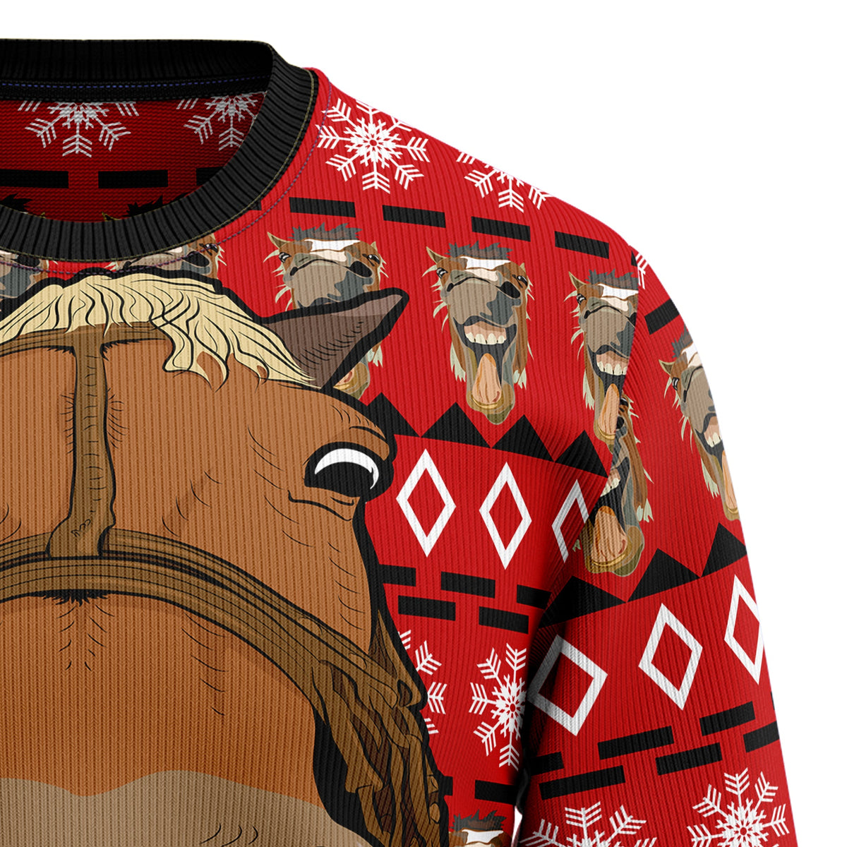 Funny Horse Christmas Ugly Christmas Sweater, Horse Lover Holiday Sweater, Equestrian Xmas Gift for Men Women