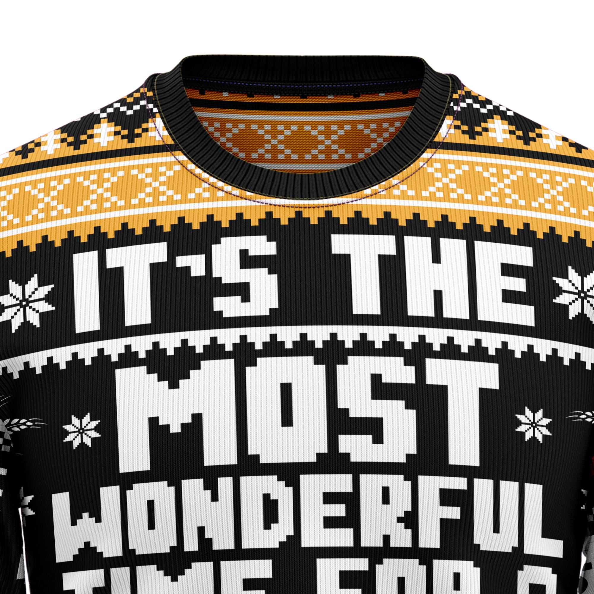 Wonderful Time For A Beer Ugly Christmas Sweater, Funny Beer Christmas Sweater for Men, Holiday Party Gift for Beer Lovers