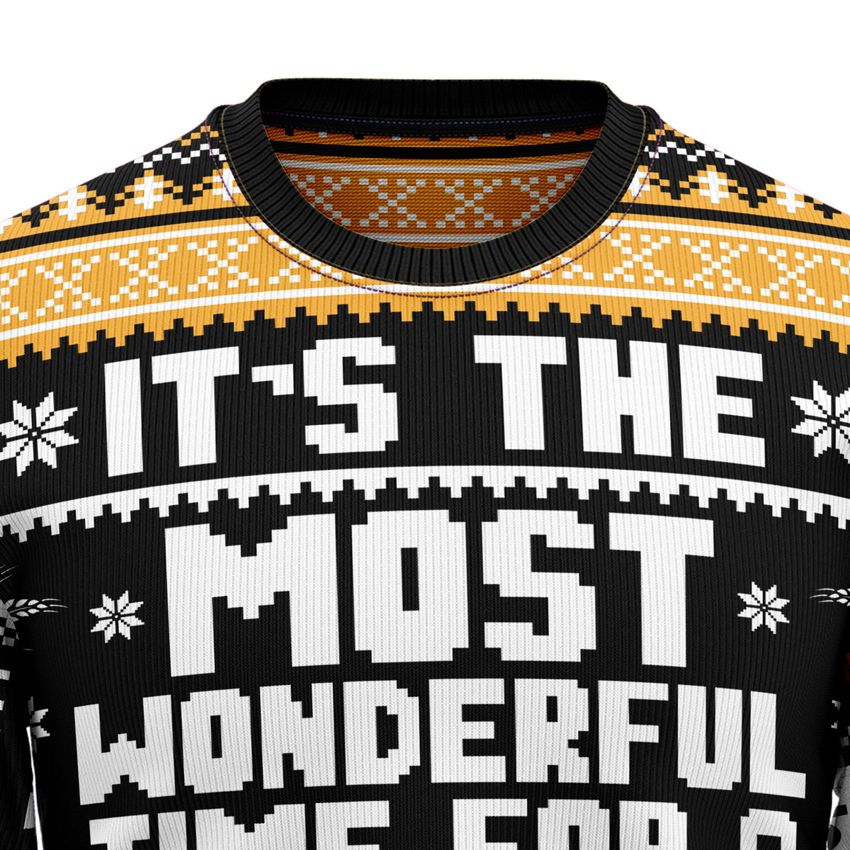 Wonderful Time For A Beer Ugly Christmas Sweater, Funny Beer Christmas Sweater for Men, Holiday Party Gift for Beer Lovers