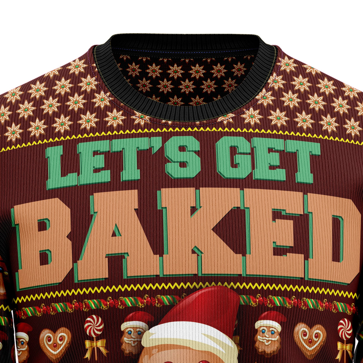 Let’s Get Baked Ugly Christmas Sweater, Funny Baking Holiday Sweater for Christmas Party, Cozy Xmas Gift for Bakers and Food Lovers