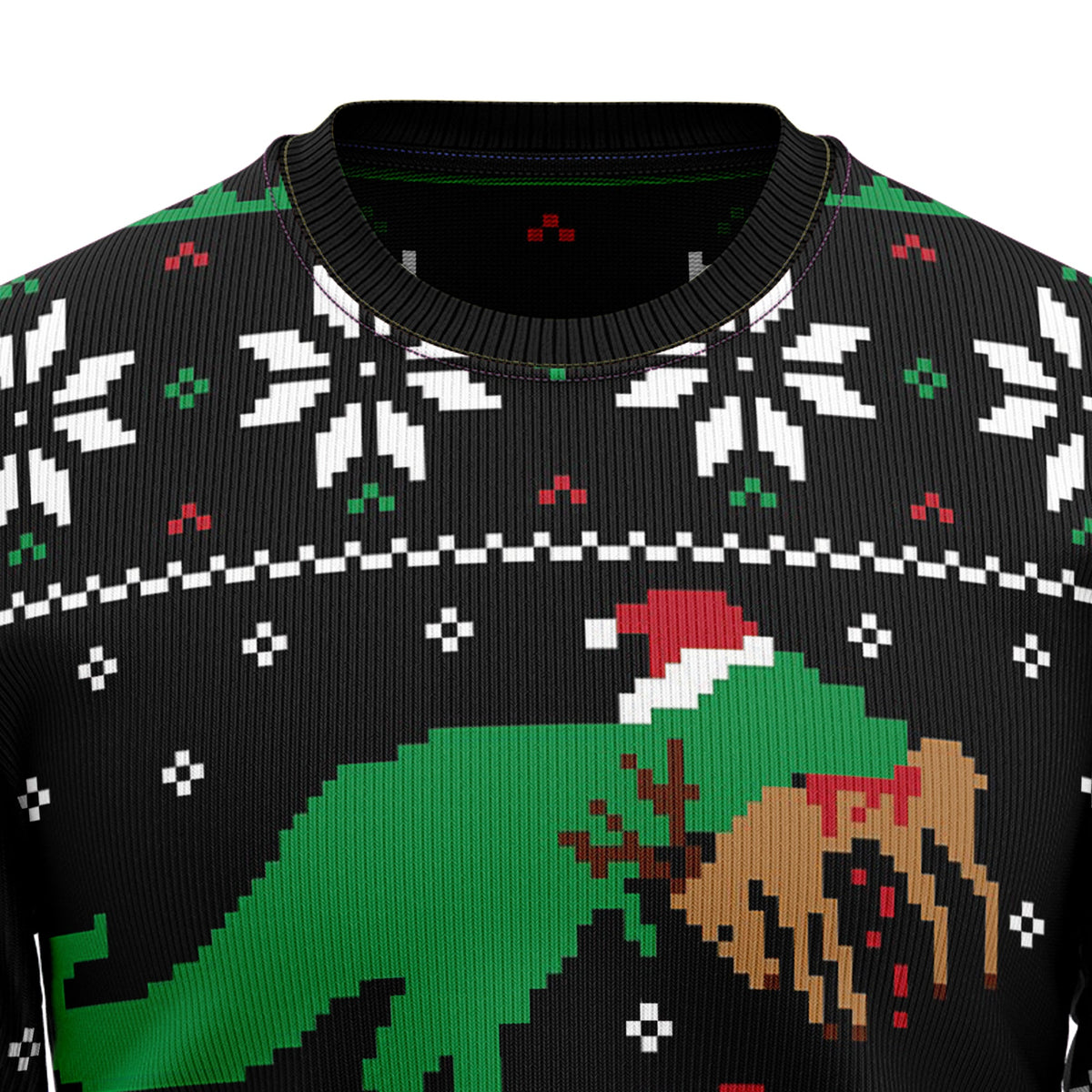 T-Rex Ugly Christmas Sweater, Dinosaur Christmas Sweater, Funny Holiday Sweater, Xmas Gift for Men and Women