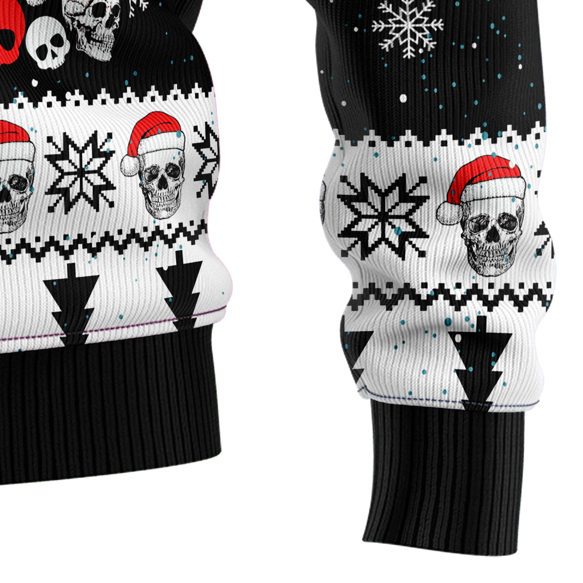 Skull Pine Tree Ugly Christmas Sweater, Gothic Christmas Sweater with Spooky Holiday Design, Funny Gift for Halloween and Xmas Fans