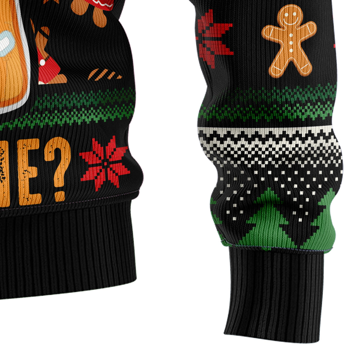 Gingerbread Man Ugly Christmas Sweater, Funny Christmas Cookie Sweater for Adults, Cute Holiday Party Outfit and Xmas Gift