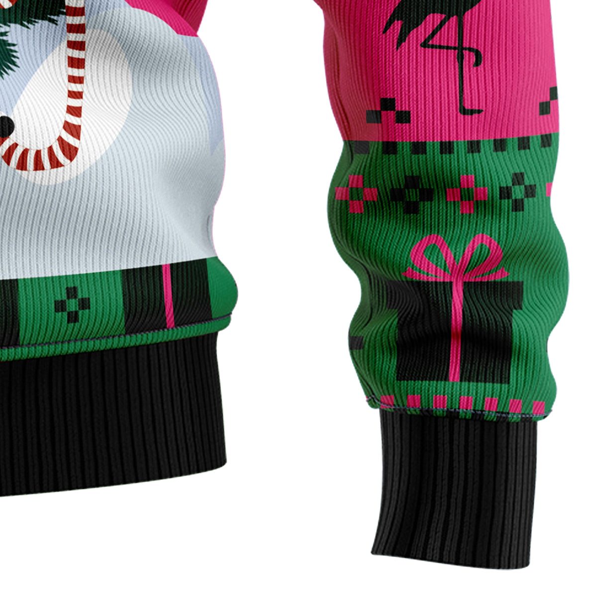 Flamingo Christmas Tree Ugly Christmas Sweater, Funny Tropical Holiday Sweater for Women, Unique Xmas Gift for Flamingo Lovers
