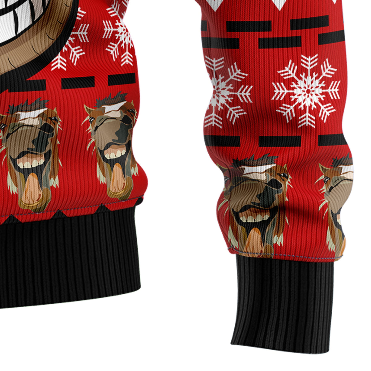 Funny Horse Christmas Ugly Christmas Sweater, Horse Lover Holiday Sweater, Equestrian Xmas Gift for Men Women