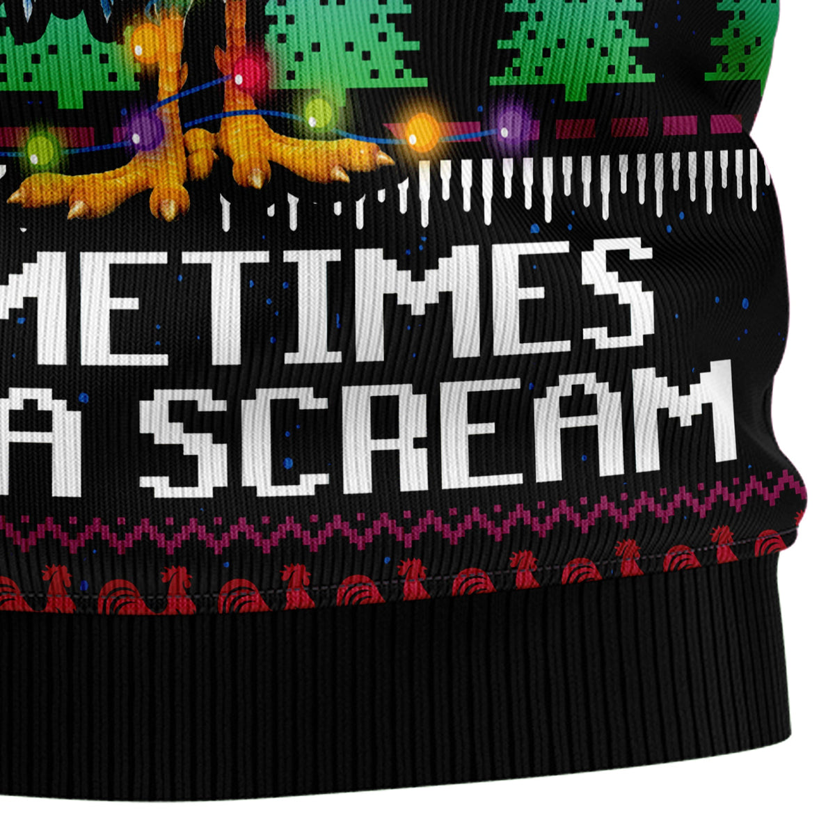 Scream Chicken Ugly Christmas Sweater, Funny Chicken Christmas Sweater for Adults, Unique Holiday Party Gift for Friends and Family