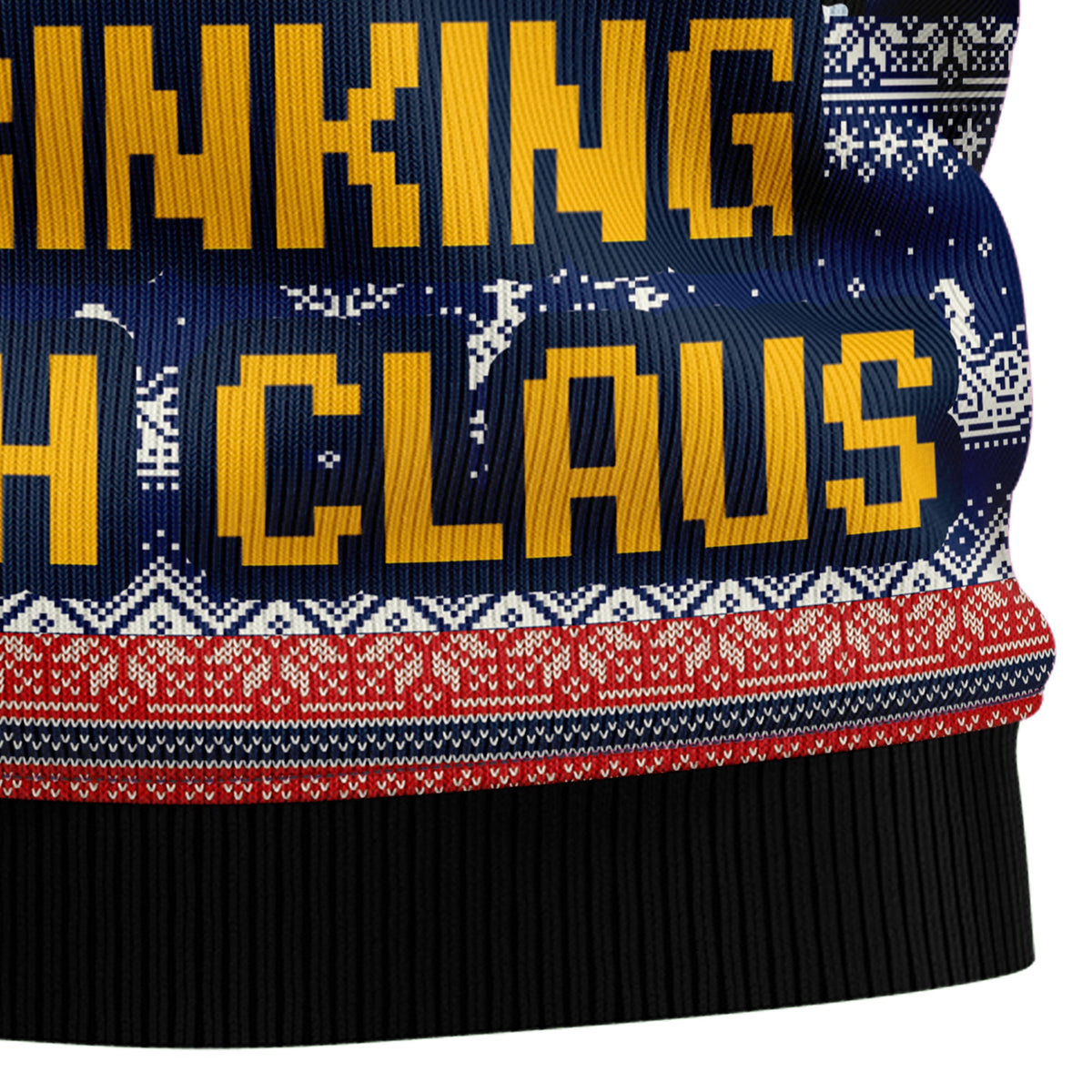 Drinking With Claus Ugly Christmas Sweater, Funny Santa Beer Christmas Sweater for Adults, Holiday Party Gift for Friends and Family
