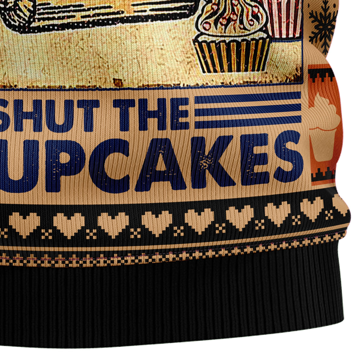 Funny Cupcake Ugly Christmas Sweater, Christmas Baking Holiday Sweater for Adults, Cute Food Lover Gift for Xmas Parties