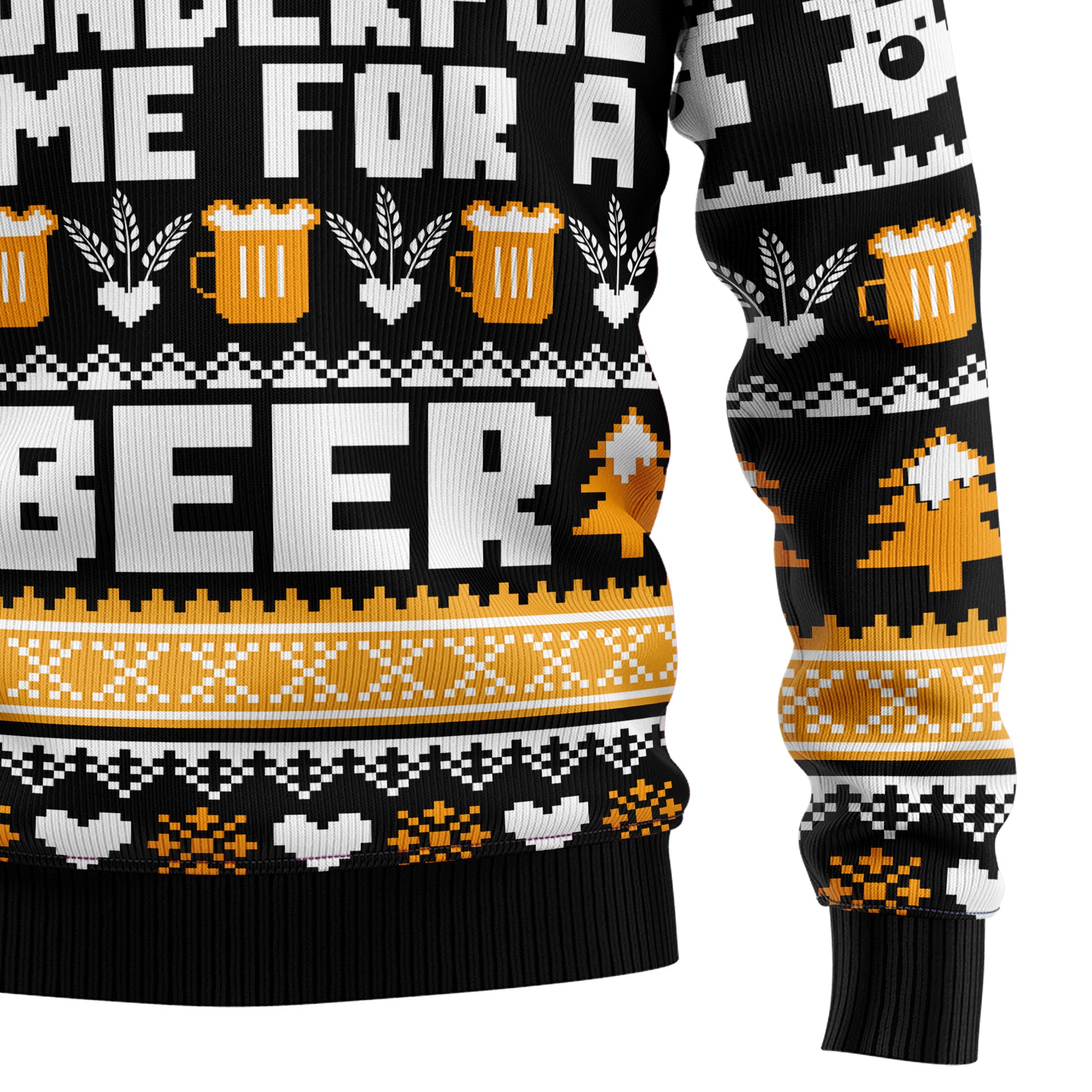 Wonderful Time For A Beer Ugly Christmas Sweater, Funny Beer Christmas Sweater for Men, Holiday Party Gift for Beer Lovers