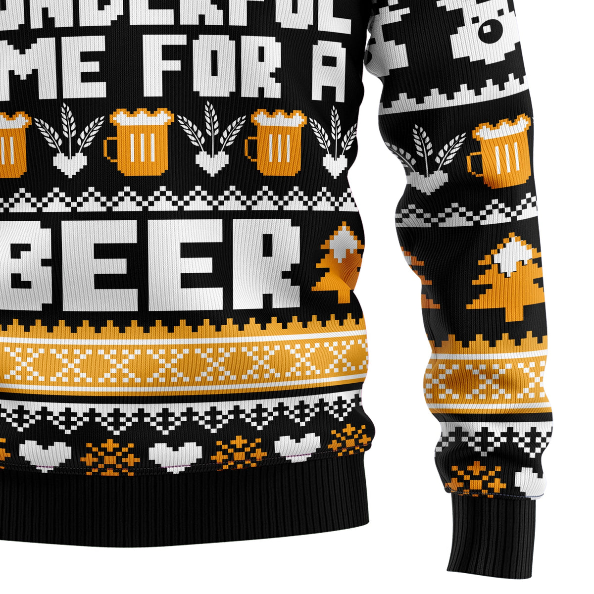 Wonderful Time For A Beer Ugly Christmas Sweater, Funny Beer Christmas Sweater for Men, Holiday Party Gift for Beer Lovers