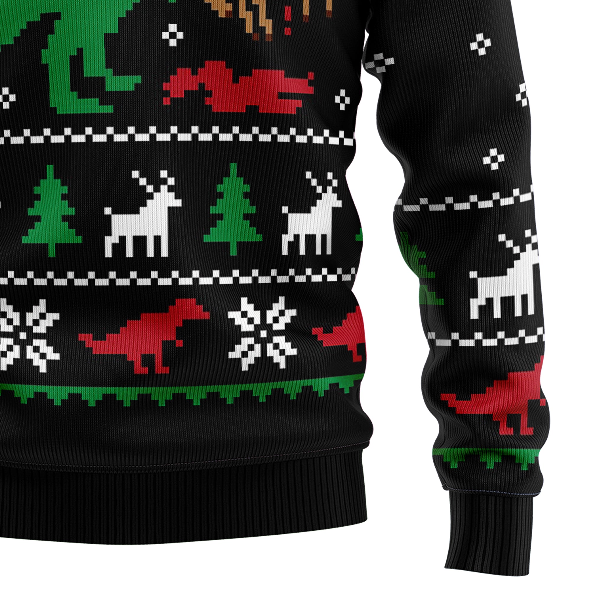 T-Rex Ugly Christmas Sweater, Dinosaur Christmas Sweater, Funny Holiday Sweater, Xmas Gift for Men and Women