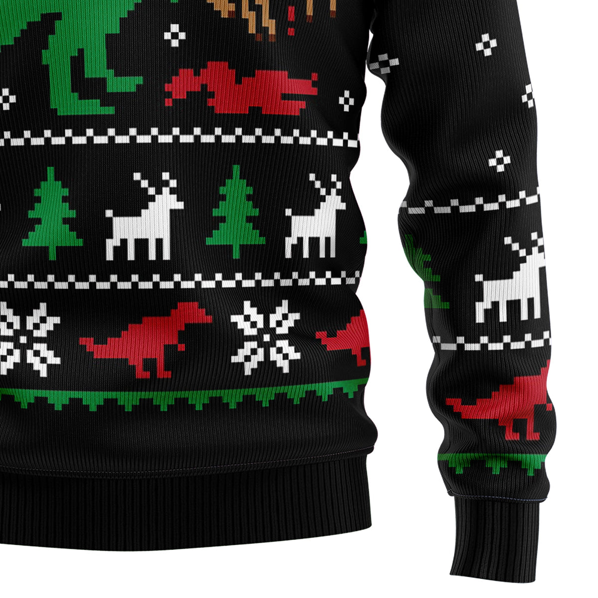 T-Rex Ugly Christmas Sweater, Dinosaur Christmas Sweater, Funny Holiday Sweater, Xmas Gift for Men and Women