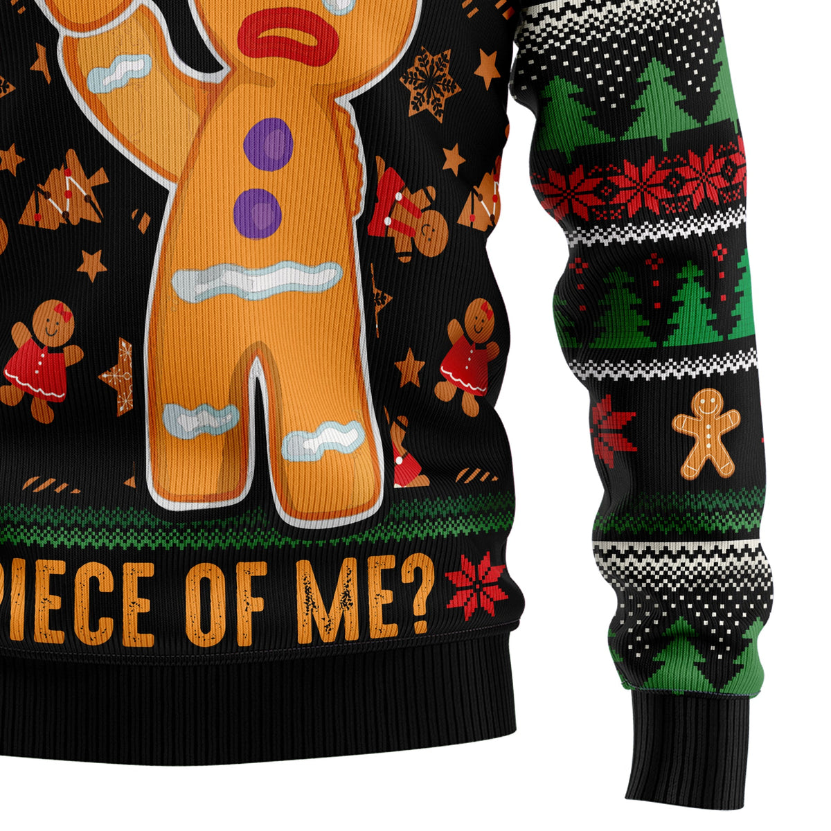 Gingerbread Man Ugly Christmas Sweater, Funny Christmas Cookie Sweater for Adults, Cute Holiday Party Outfit and Xmas Gift