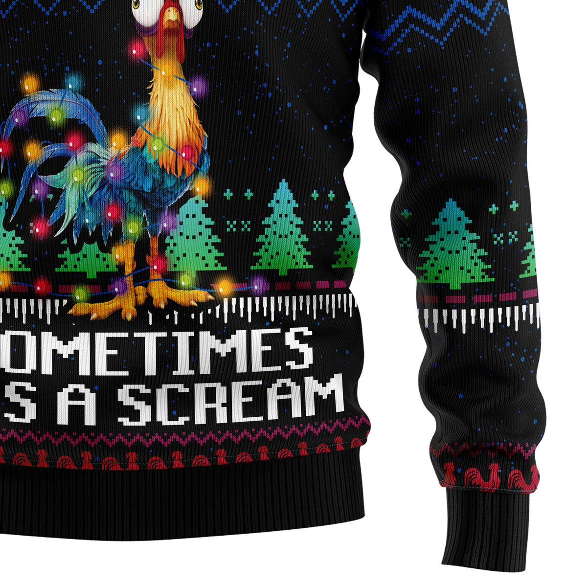 Scream Chicken Ugly Christmas Sweater, Funny Chicken Christmas Sweater for Adults, Unique Holiday Party Gift for Friends and Family