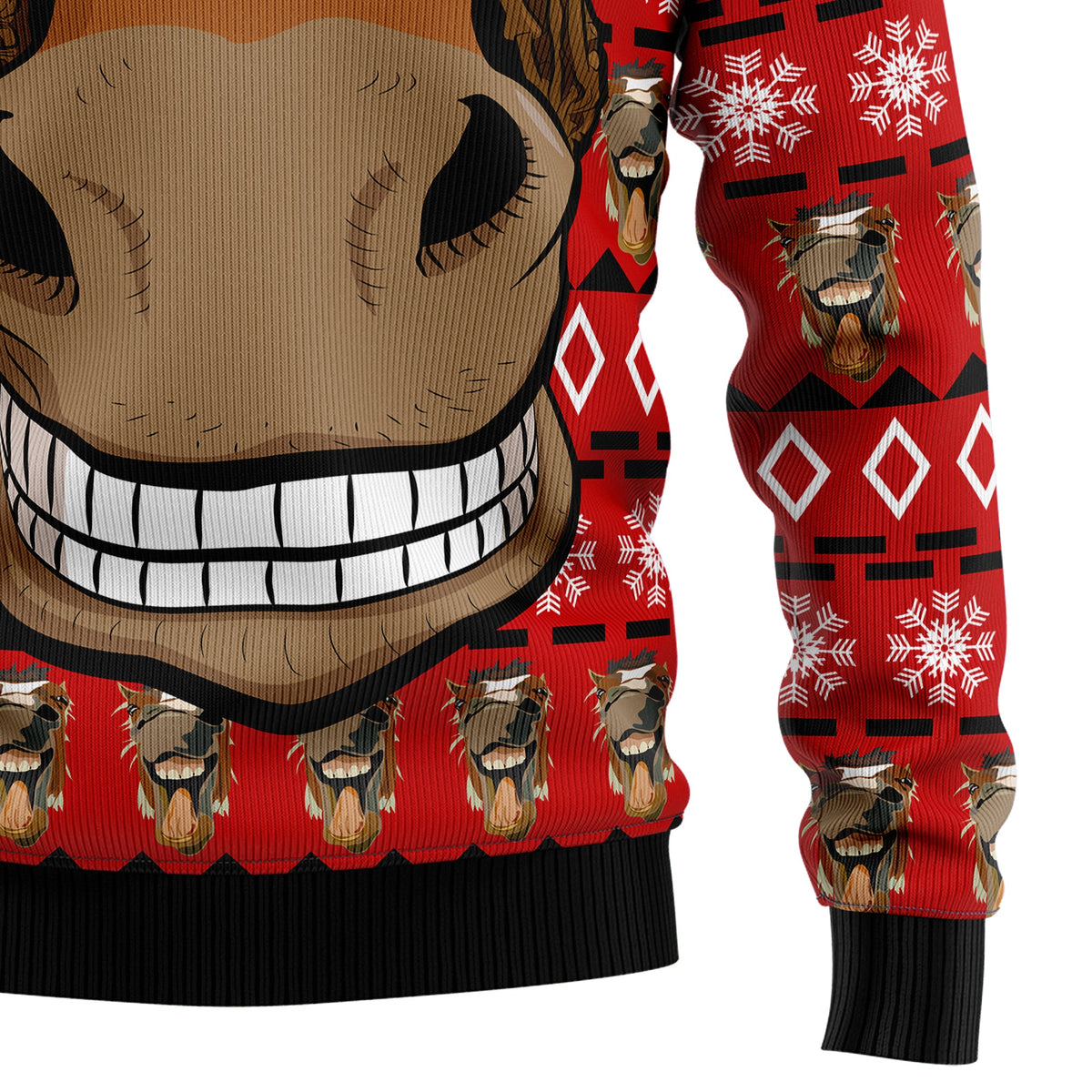 Funny Horse Christmas Ugly Christmas Sweater, Horse Lover Holiday Sweater, Equestrian Xmas Gift for Men Women