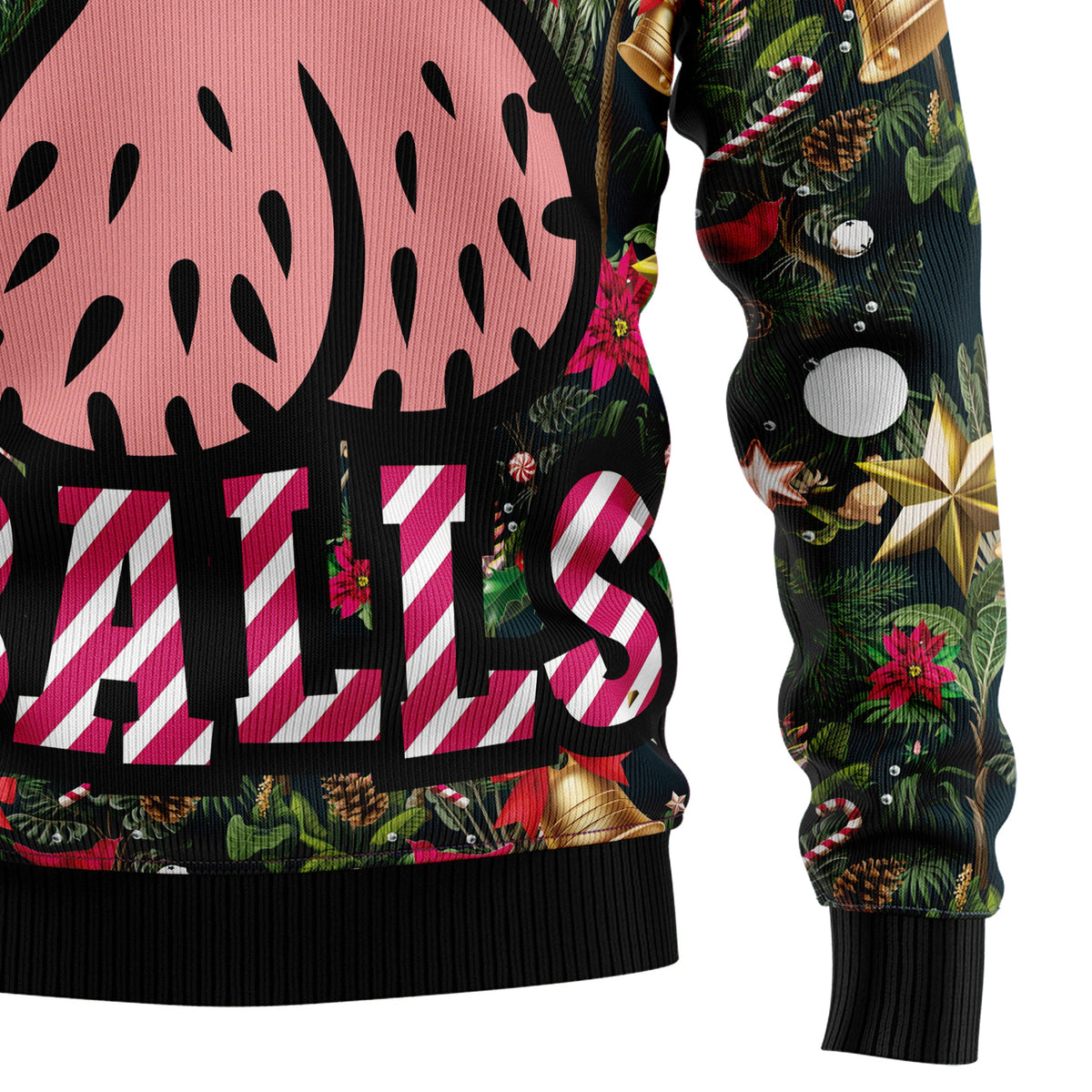 Jingle Balls Ugly Christmas Sweater, Funny Christmas Party Sweater for Men Women, Festive Holiday Gift for Friends and Coworkers