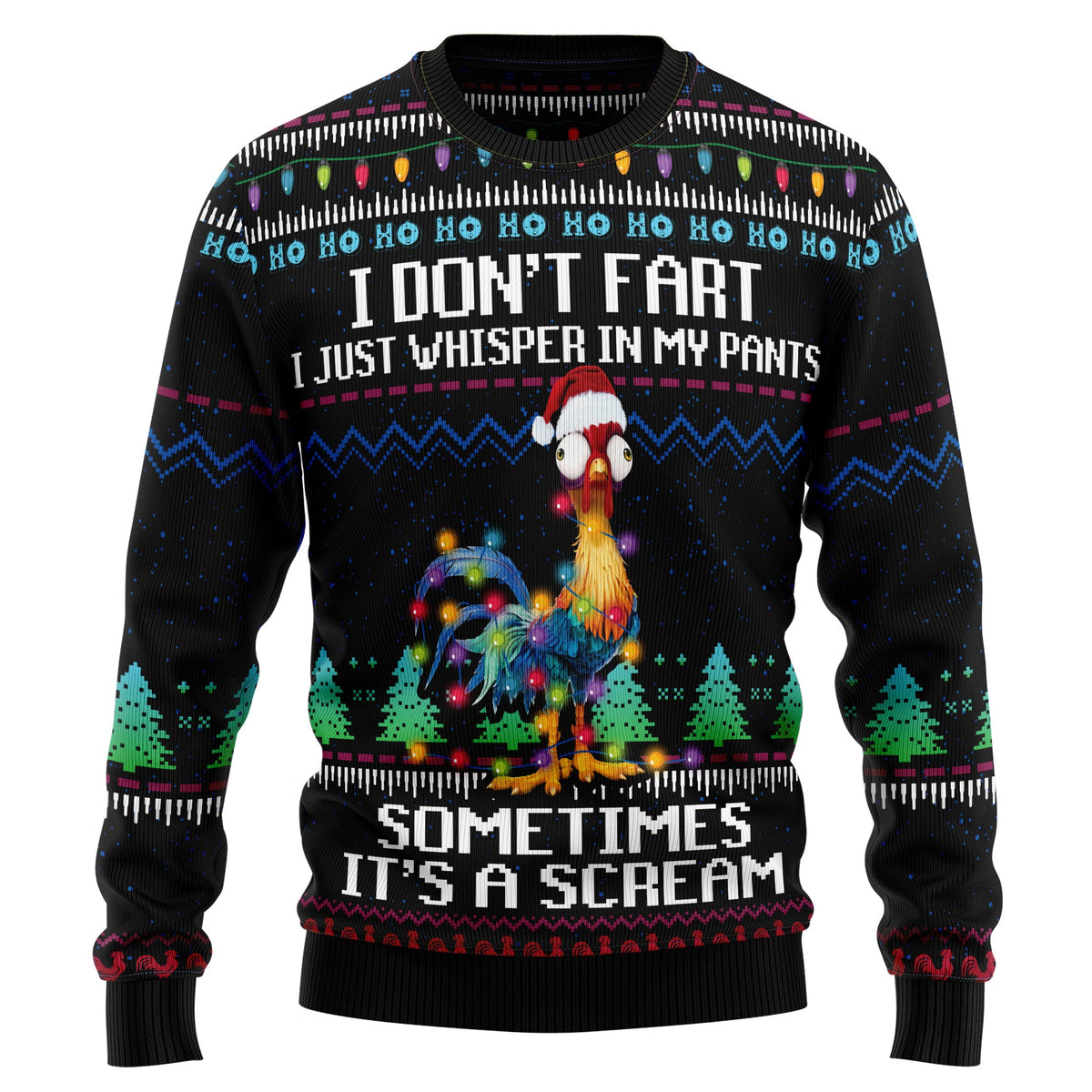 Scream Chicken Ugly Christmas Sweater, Funny Chicken Christmas Sweater for Adults, Unique Holiday Party Gift for Friends and Family
