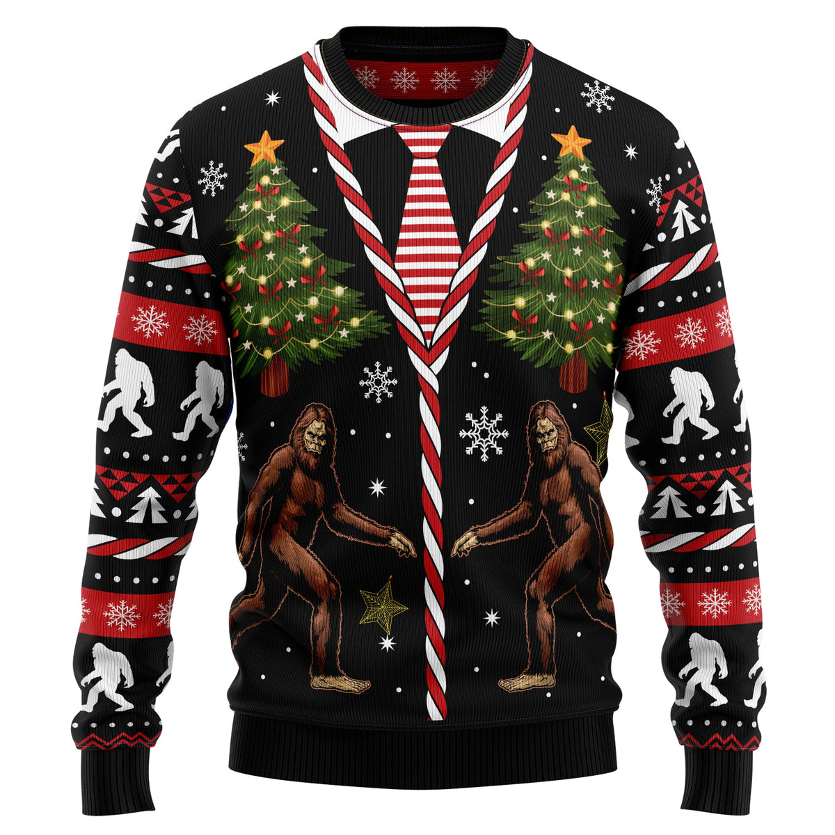 Vintage Bigfoot Ugly Christmas Sweater, Bigfoot Christmas Sweater, Sasquatch Holiday Gift for Men and Women
