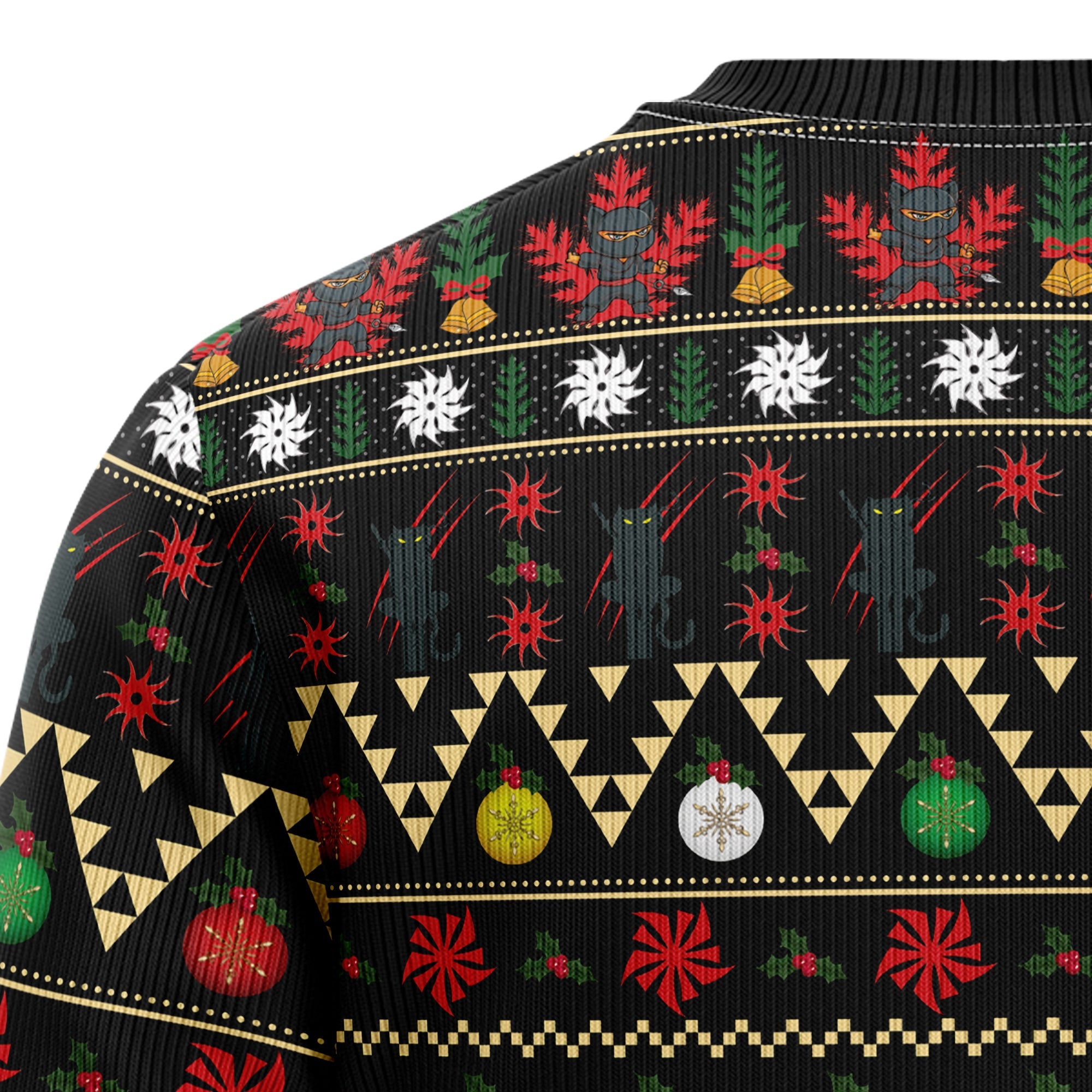 Ninja Cat Ugly Christmas Sweater - Funny Holiday Party Pullover for Men and Women, Festive Christmas Gift 2026
