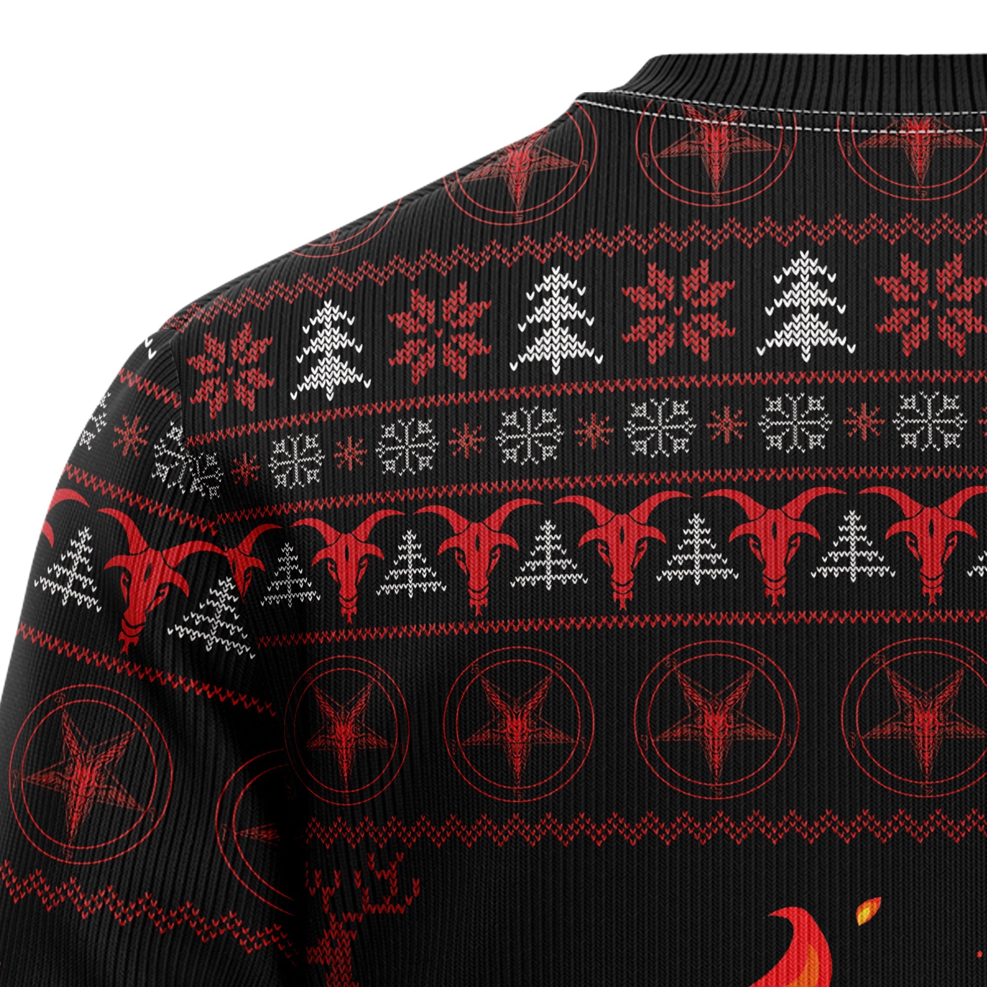 Satan Claus Merry Christmas Hail Satanic Ugly Christmas Sweater - Holiday Party Outfit for Men Women, Funny Xmas Gift