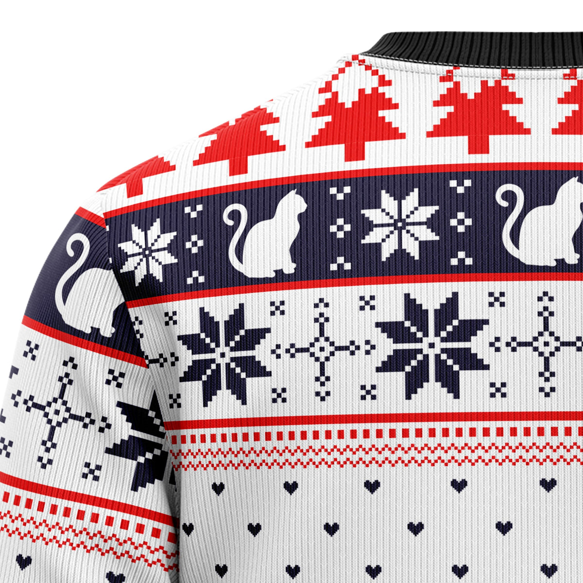 Meowy Christmas Cat Sweater - Funny Ugly Christmas Sweater for Men and Women, Unisex Holiday Party Outfit