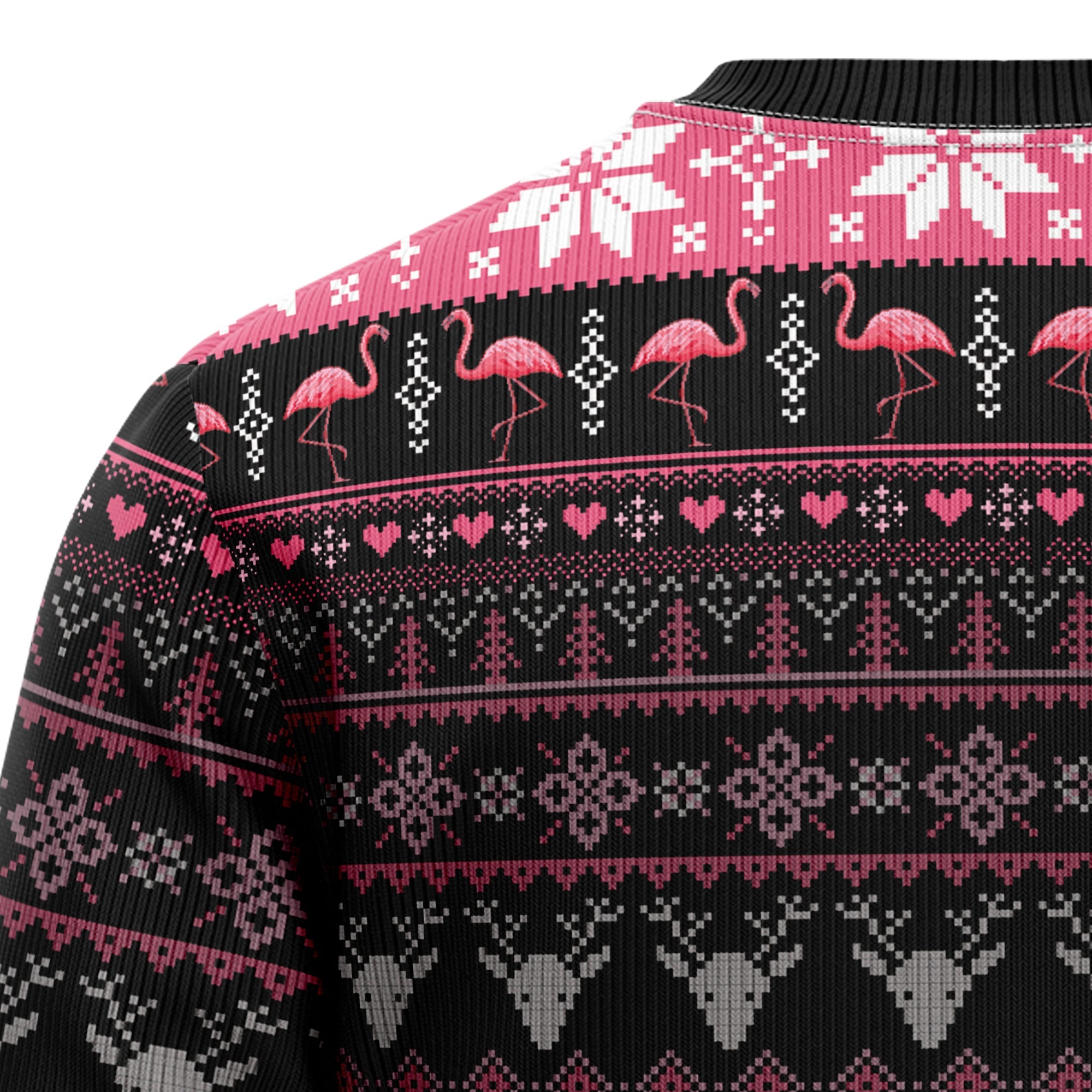 Flamingo Naughty List Ugly Christmas Sweater - Unisex Holiday Party Pullover, Funny Christmas Gift for Men Women