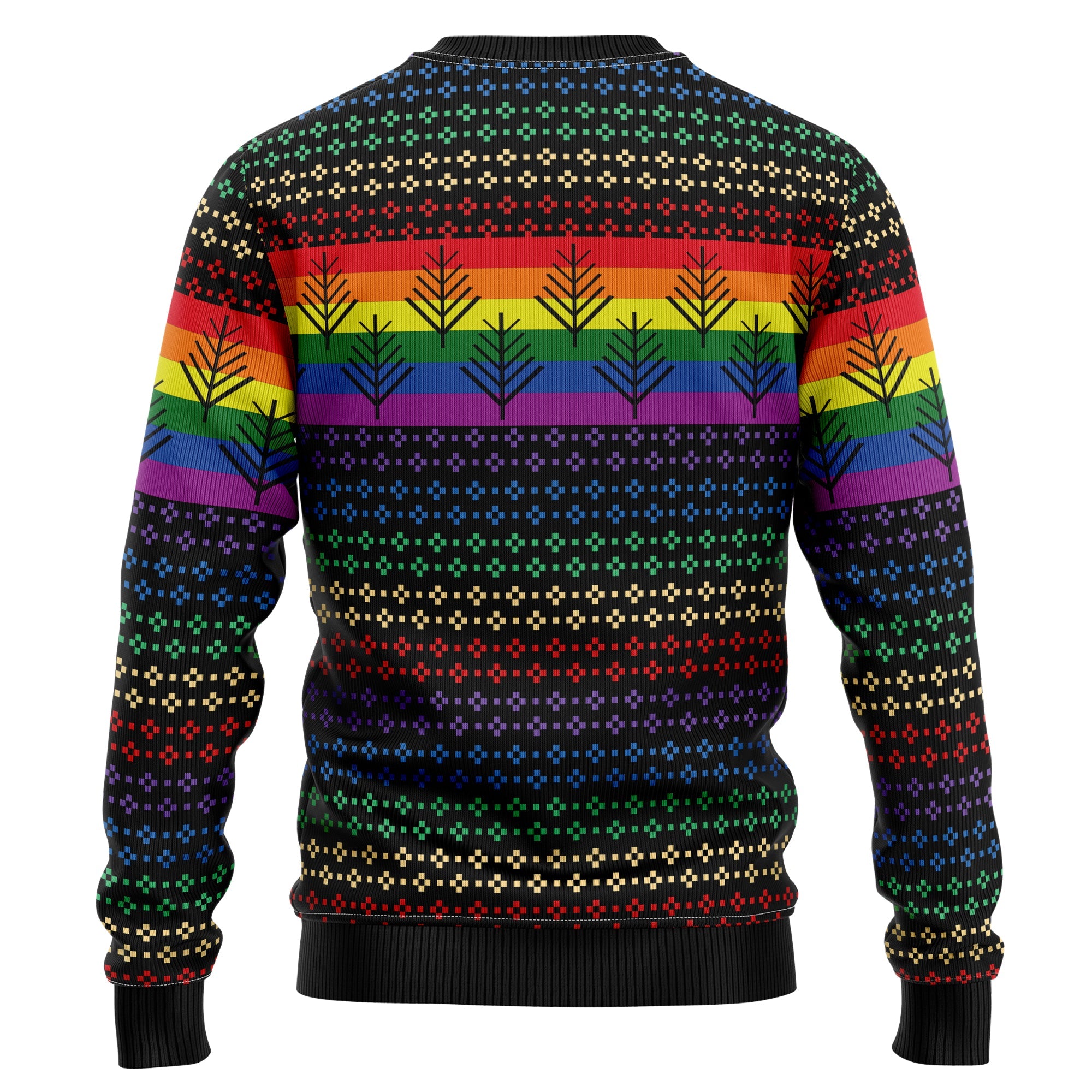 Rainbow Pride Ugly Christmas Sweater - LGBT Rainbow, Unisex Holiday Party Pullover, Funny Christmas Gift for Men Women