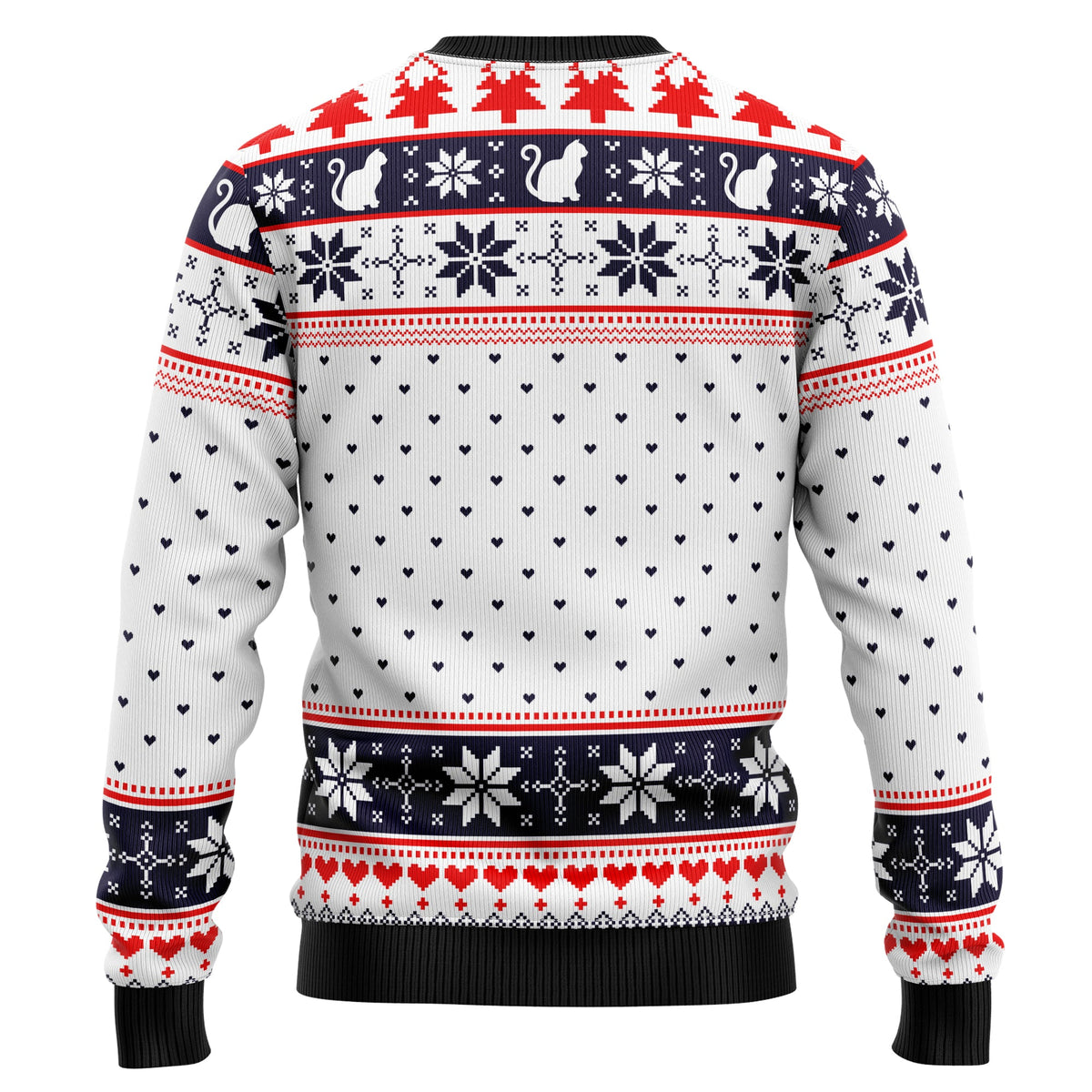 Meowy Christmas Cat Sweater - Funny Ugly Christmas Sweater for Men and Women, Unisex Holiday Party Outfit