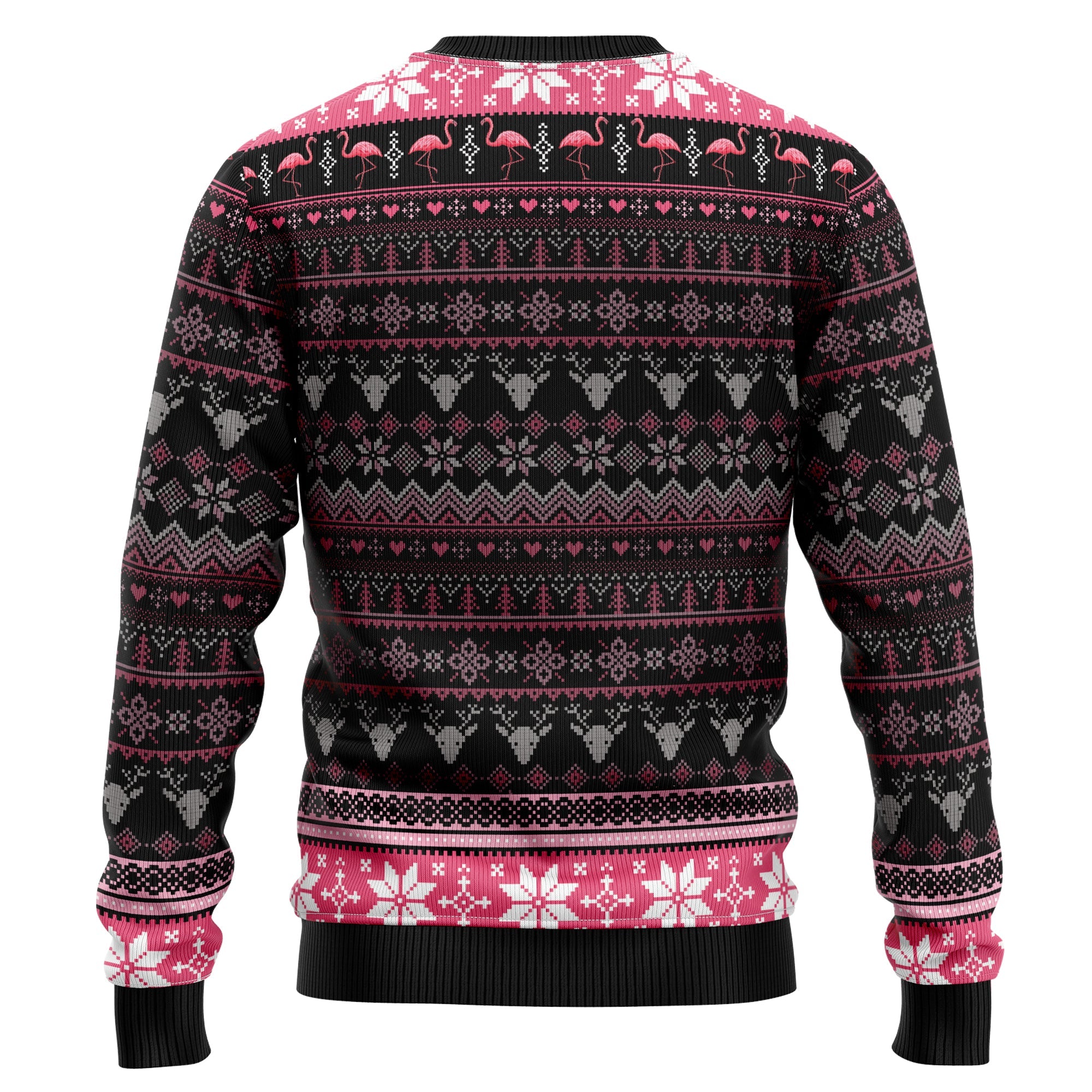 Flamingo Naughty List Ugly Christmas Sweater - Unisex Holiday Party Pullover, Funny Christmas Gift for Men Women