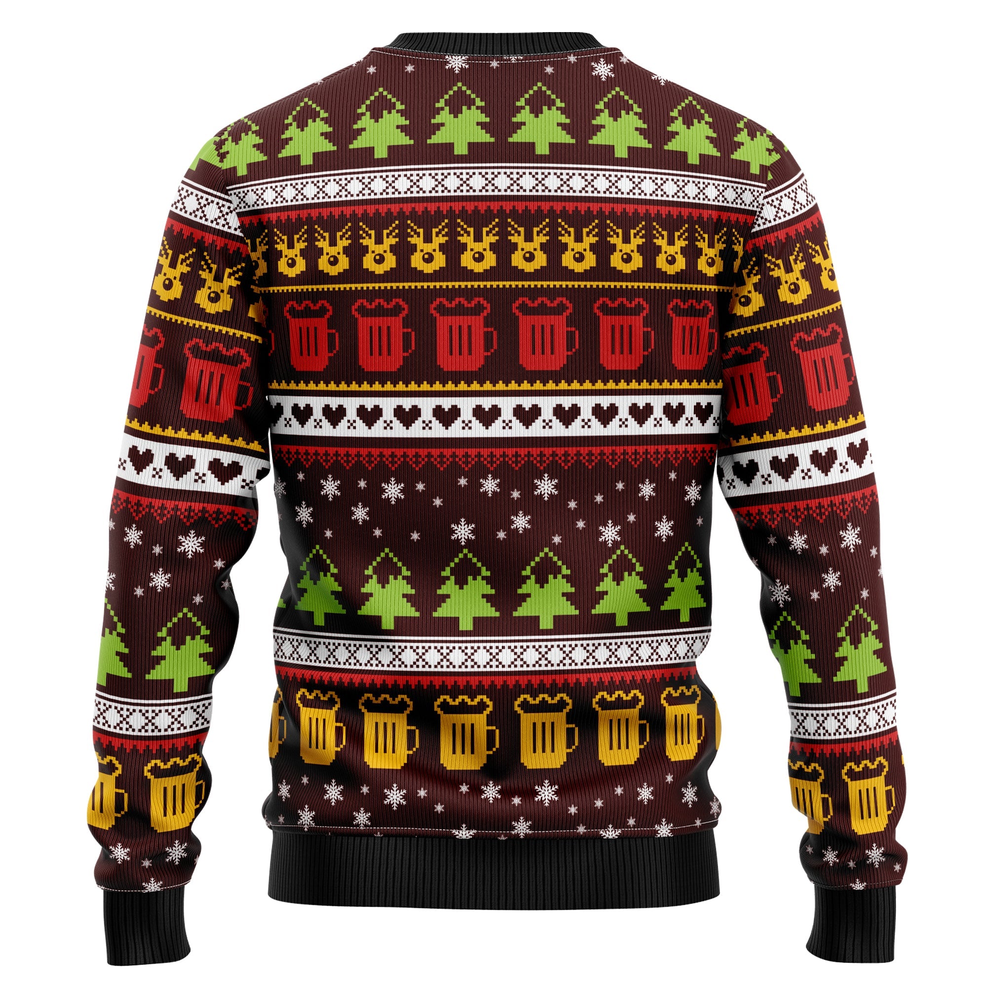 Beer Lover Ugly Christmas Sweater - Time For Beer - Unisex Holiday Party Pullover, Funny Christmas Gift for Men Women