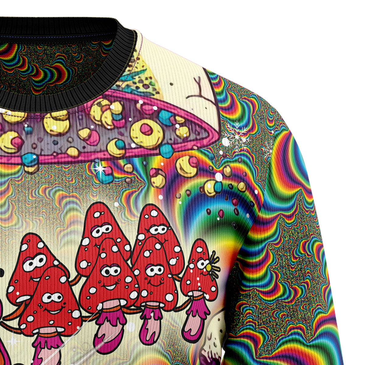 Santa And Mushroom Ugly Christmas Sweater, Mushroom Christmas Sweater, Funny Santa Holiday Gift for Men Women