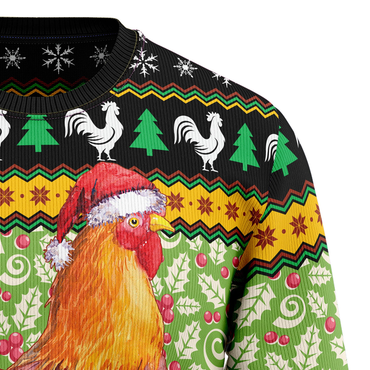 Chicken Cluck-ry Christmas Ugly Christmas Sweater, Chicken Lover Holiday Sweater, Farm Xmas Gift for Men Women