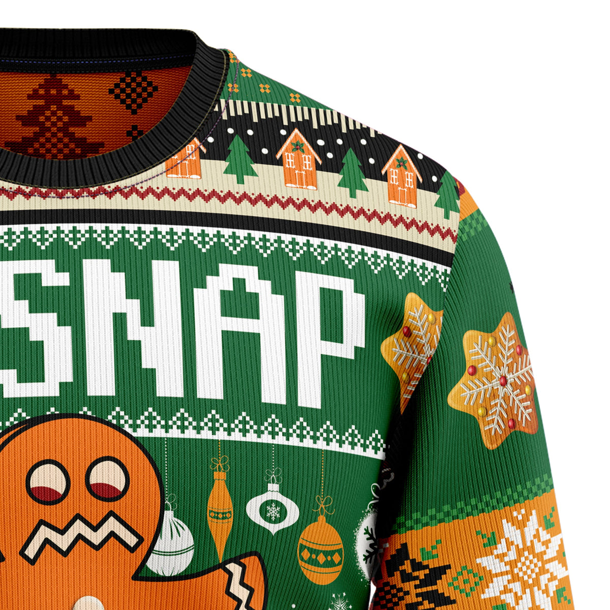 Oh Snap Gingerbread Ugly Christmas Sweater, Gingerbread Christmas Sweater, Funny Holiday Gift for Men and Women
