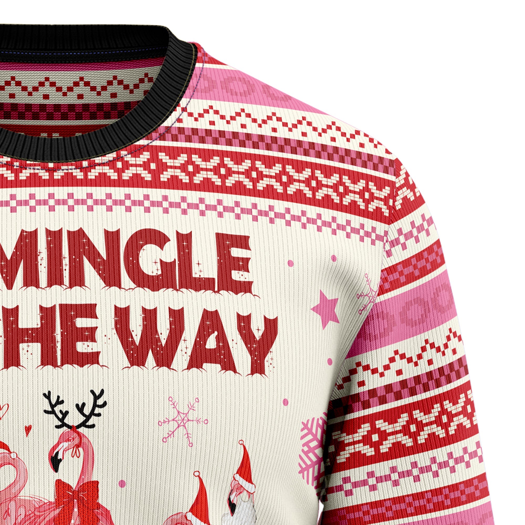 Flamingo Flamingle All The Ways Ugly Christmas Sweater - Funny Holiday Party Outfit for Men and Women, Xmas Gift 2026
