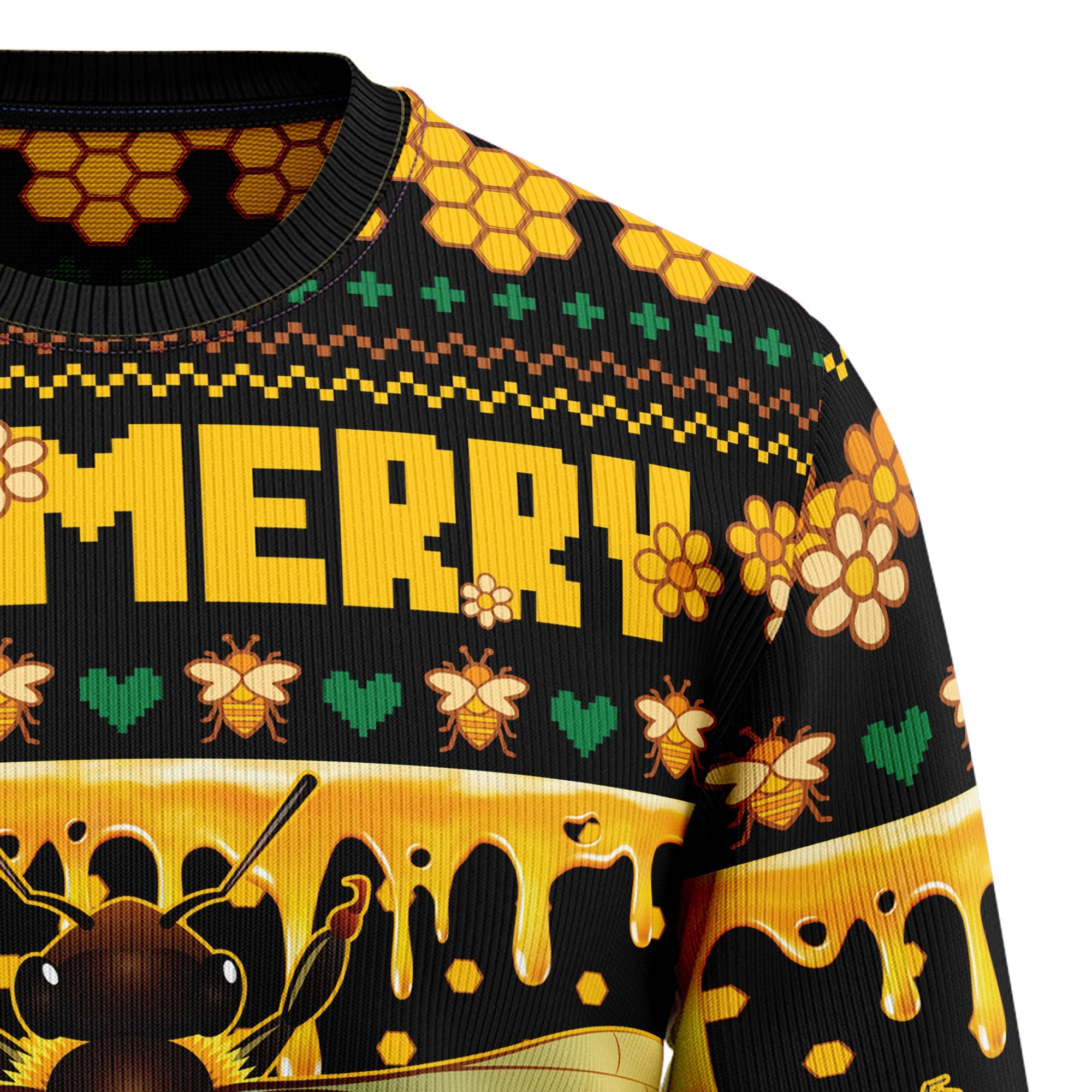 Bee Merry Ugly Christmas Sweater - Funny Holiday Party Pullover for Men and Women, Festive Christmas Gift 2026