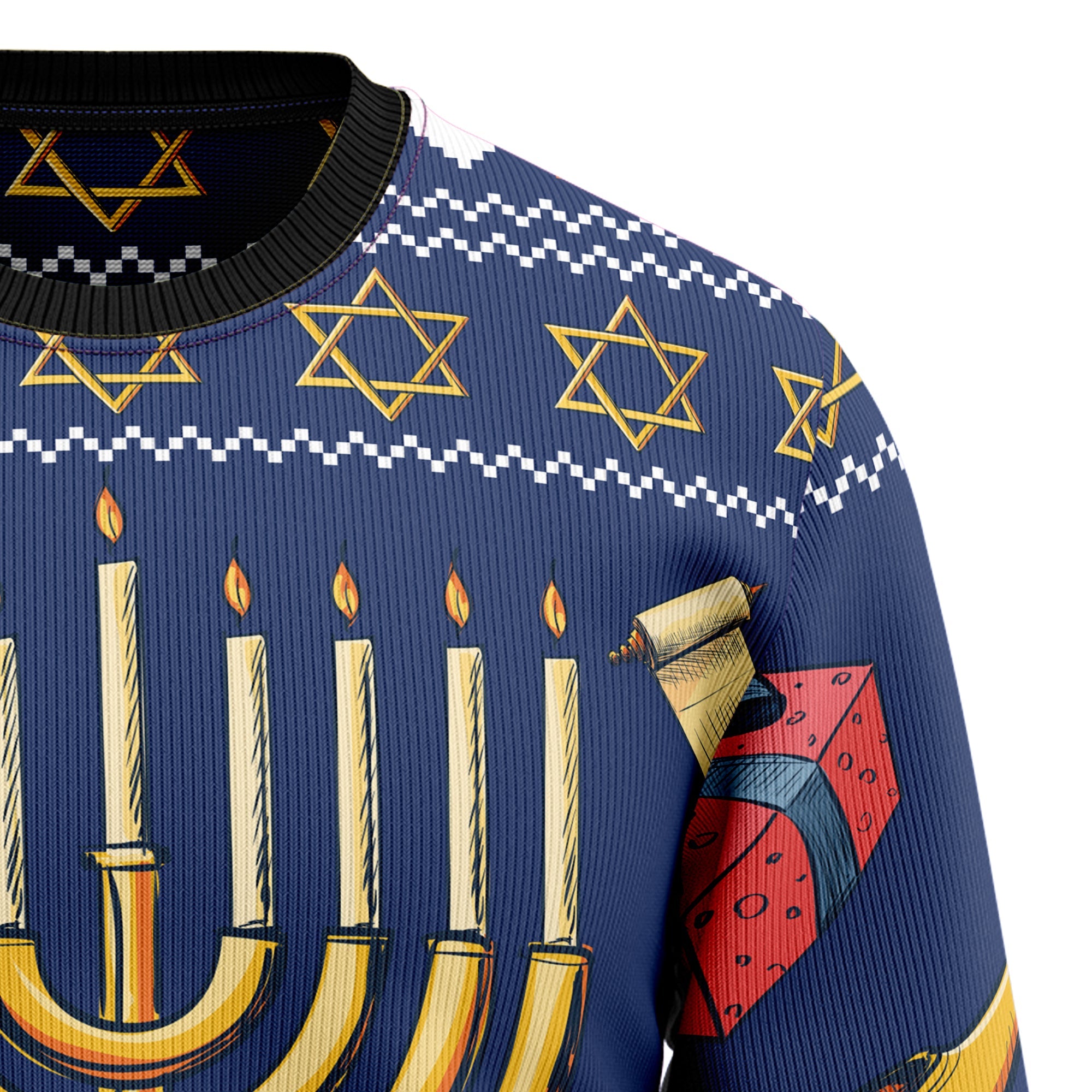 Jewish Hanukkah Ugly Christmas Sweater - Funny Holiday Party Pullover for Men and Women, Festive Christmas Gift 2026