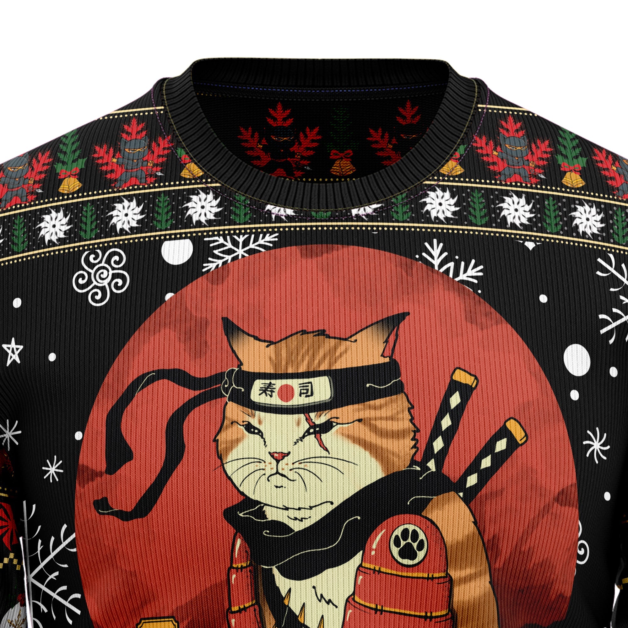 Ninja Cat Ugly Christmas Sweater - Funny Holiday Party Pullover for Men and Women, Festive Christmas Gift 2026