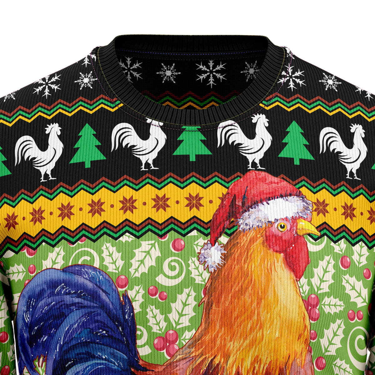 Chicken Cluck-ry Christmas Ugly Christmas Sweater, Chicken Lover Holiday Sweater, Farm Xmas Gift for Men Women