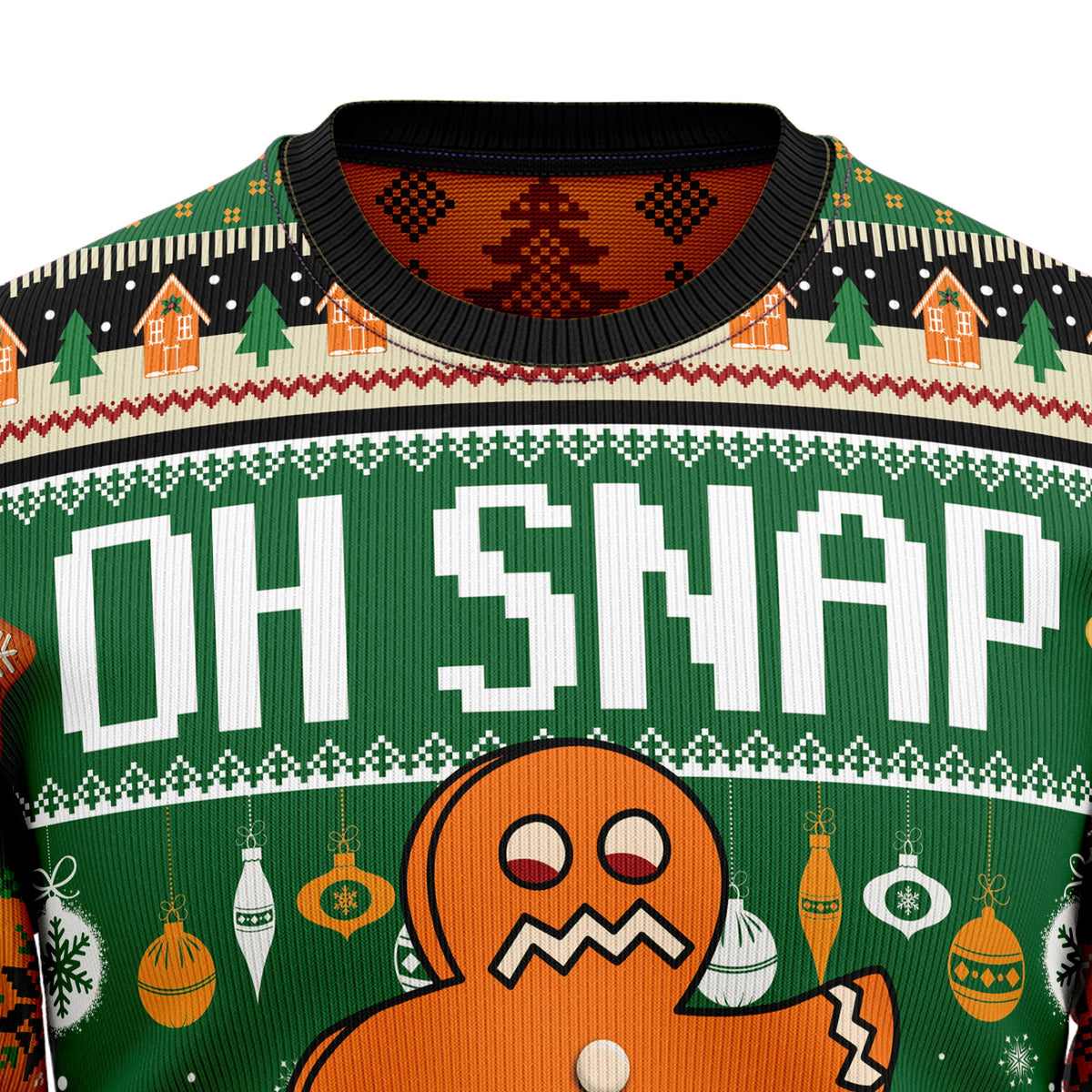 Oh Snap Gingerbread Ugly Christmas Sweater, Gingerbread Christmas Sweater, Funny Holiday Gift for Men and Women