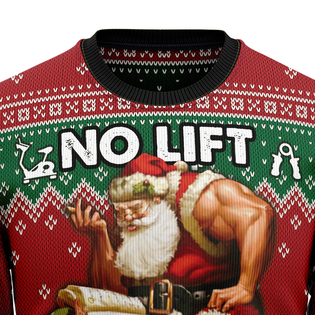 No Lift No Gift Ugly Christmas Sweater, Weightlifting Christmas Sweater, Gym Lover Holiday Gift for Men Women