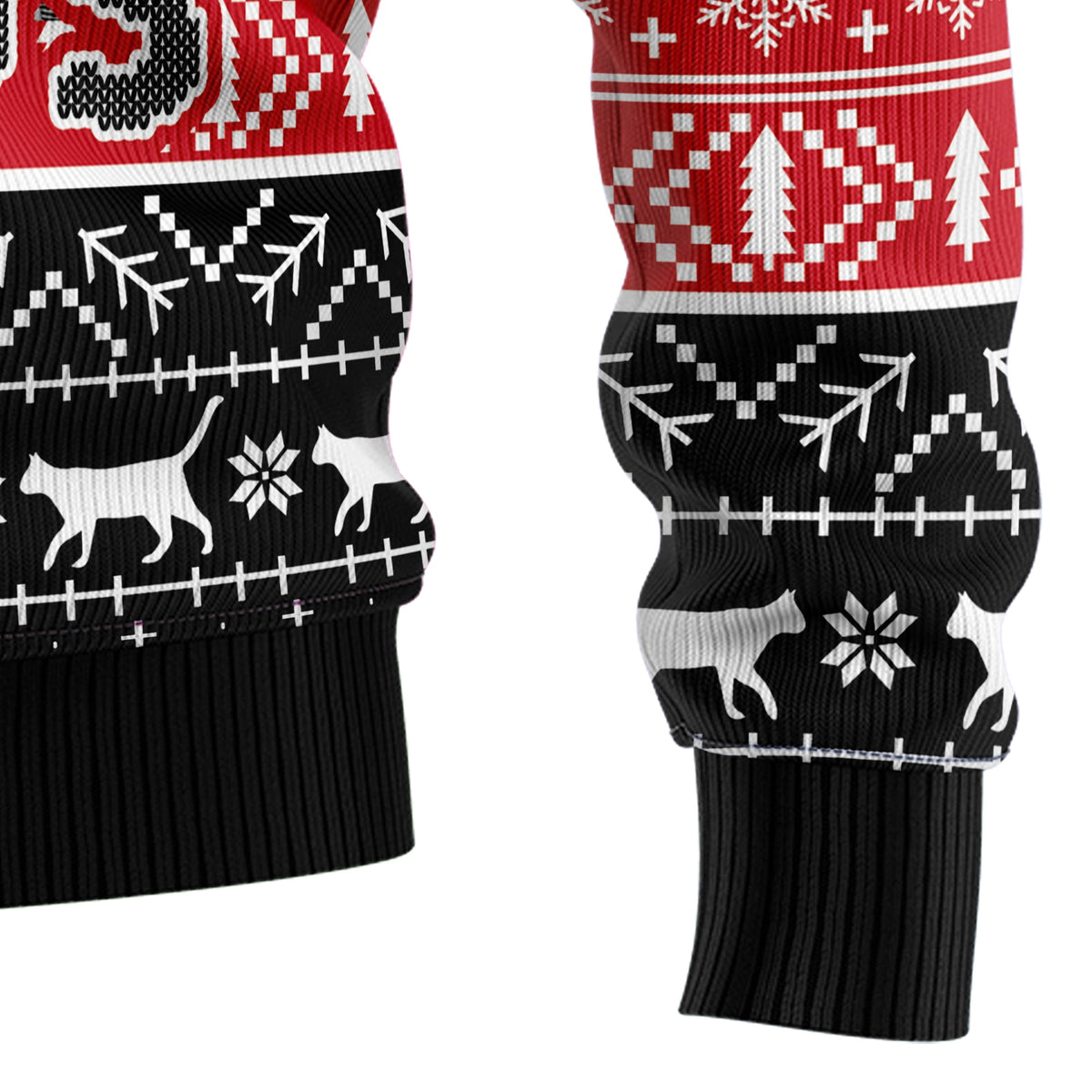 Santa Claws Cat Christmas Sweater - Funny Ugly Christmas Sweater for Men and Women, Unisex Holiday Party Outfit