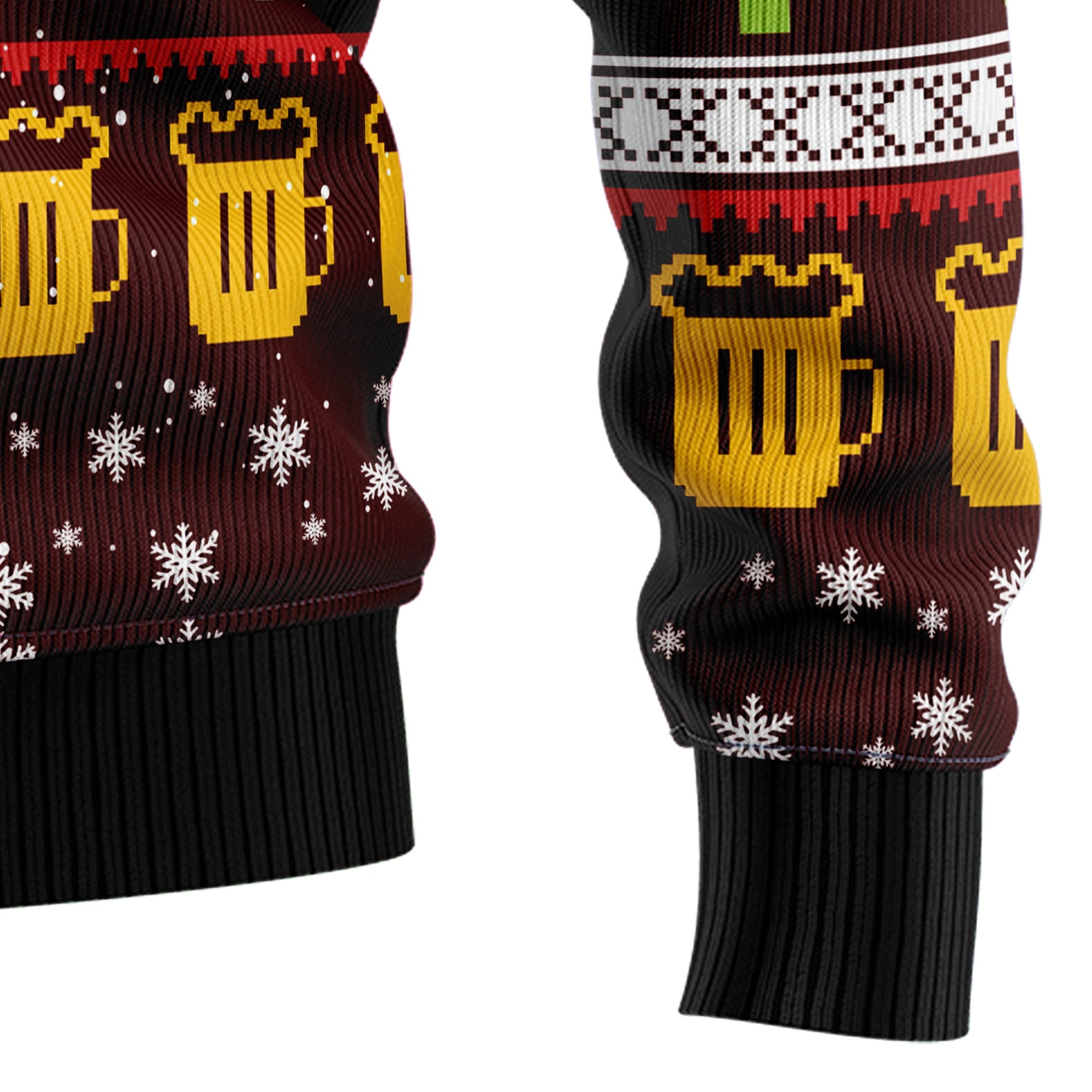 Beer Lover Ugly Christmas Sweater - Time For Beer - Unisex Holiday Party Pullover, Funny Christmas Gift for Men Women