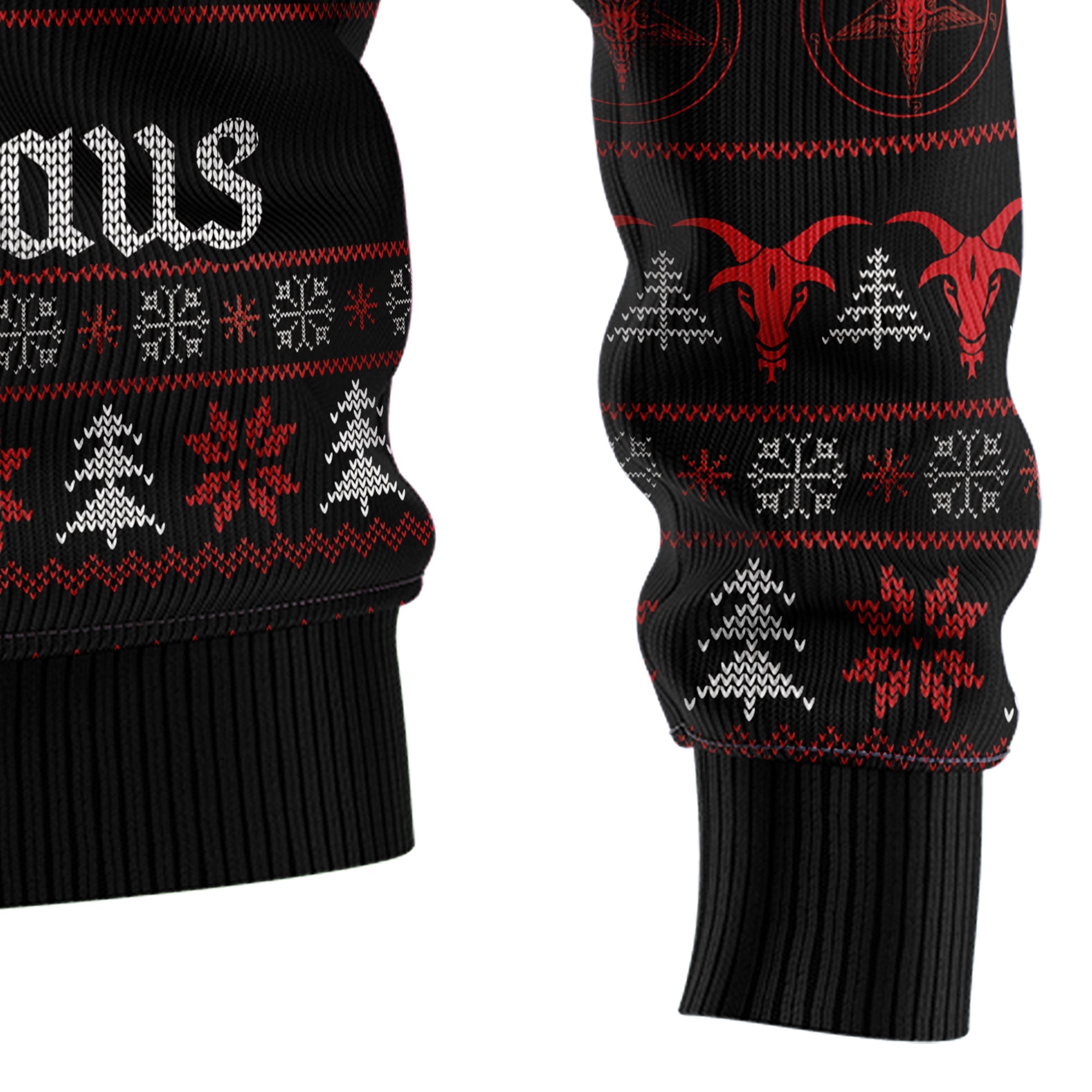 Satan Claus Merry Christmas Hail Satanic Ugly Christmas Sweater - Holiday Party Outfit for Men Women, Funny Xmas Gift