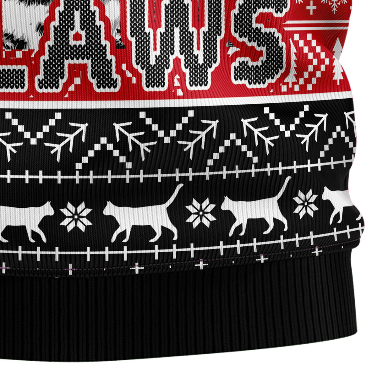 Santa Claws Cat Christmas Sweater - Funny Ugly Christmas Sweater for Men and Women, Unisex Holiday Party Outfit