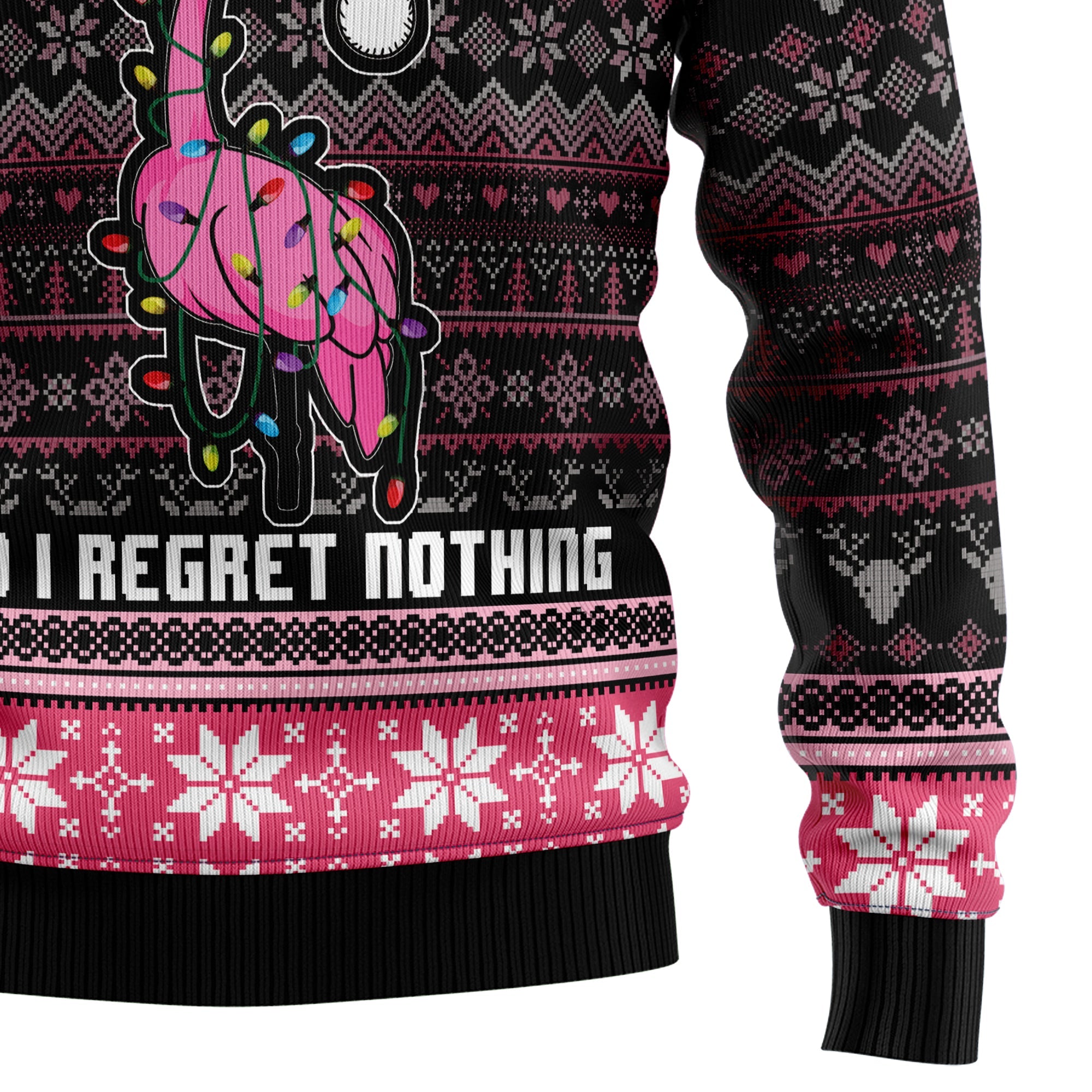 Flamingo Naughty List Ugly Christmas Sweater - Unisex Holiday Party Pullover, Funny Christmas Gift for Men Women