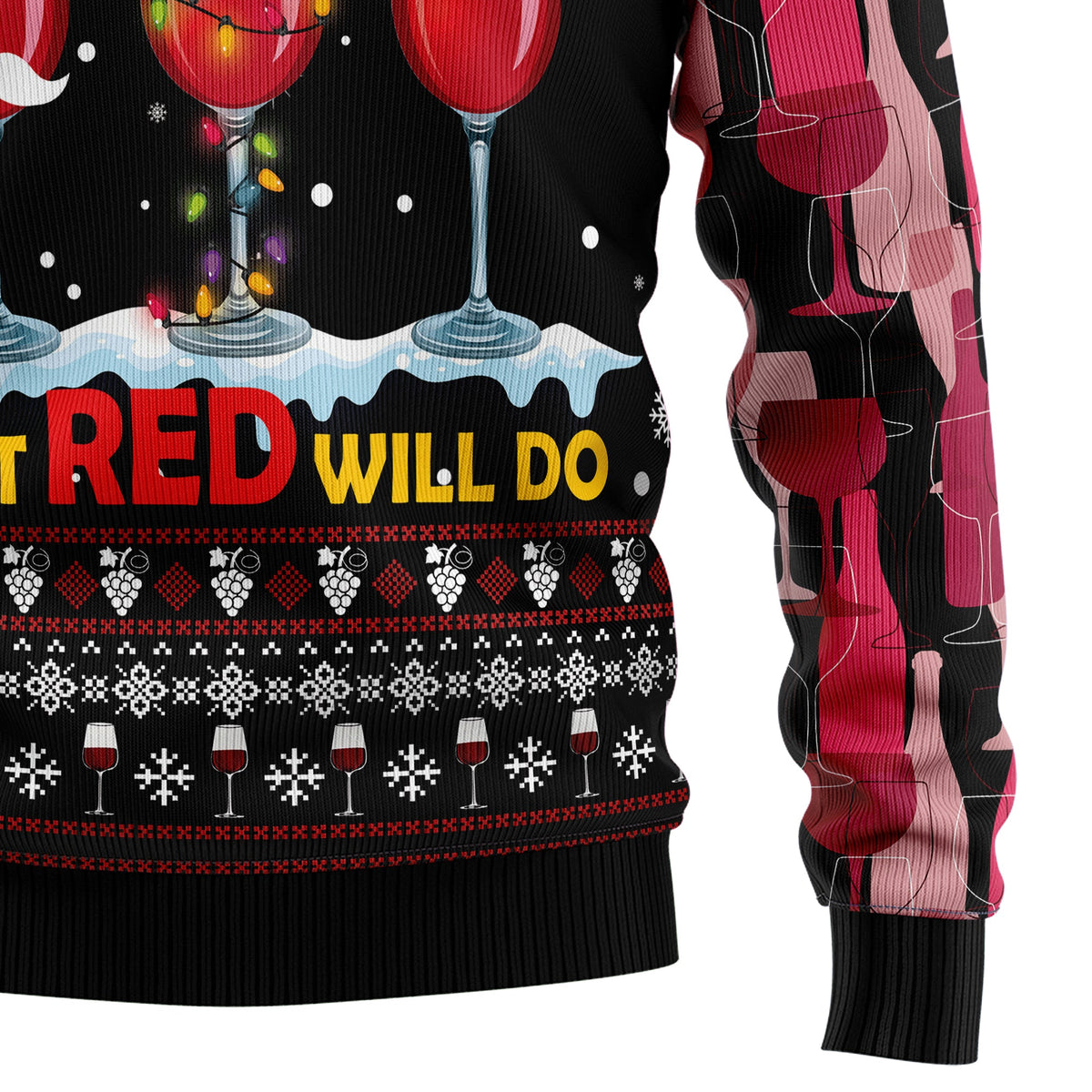 Wine Red Christmas Ugly Christmas Sweater, Wine Lover Christmas Sweater, Funny Holiday Gift for Men and Women